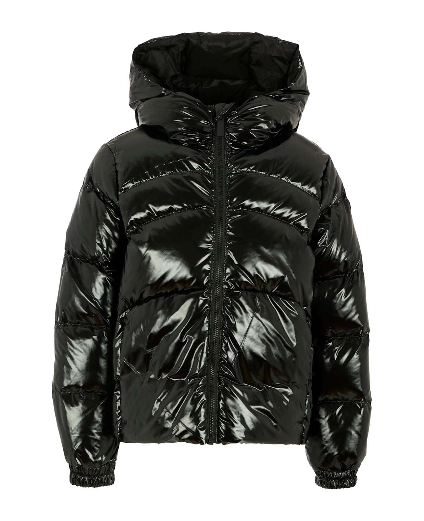 Colmar Black Down Jacket For Girl With Logo - Black