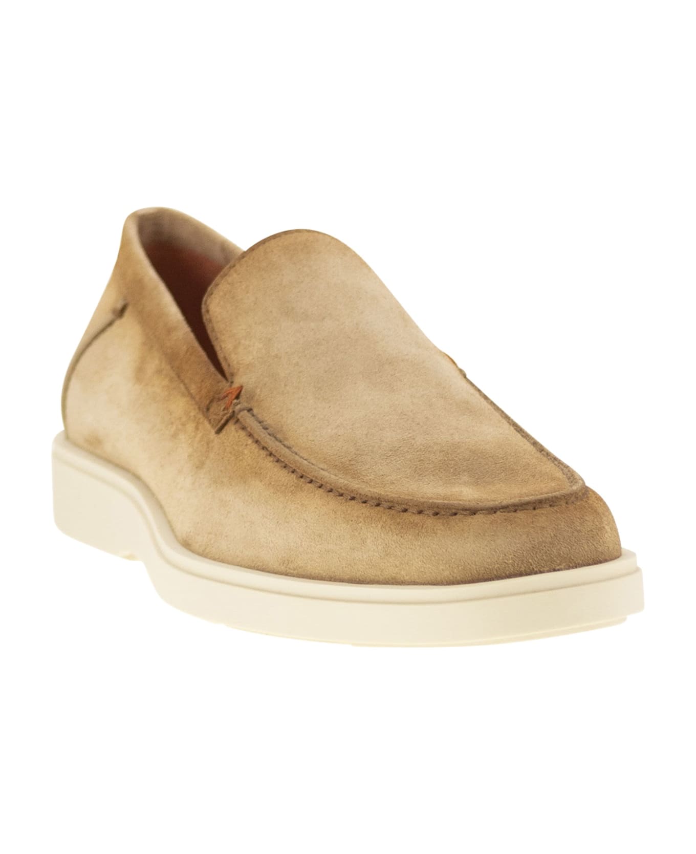 Santoni Suede Moccasin - Beige