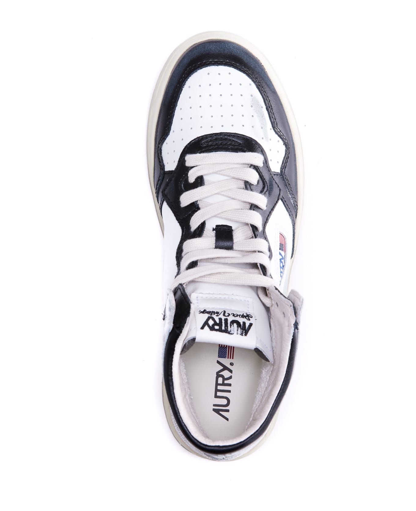 Autry Vintage Medalist Mid Sneakers - White, black, silver