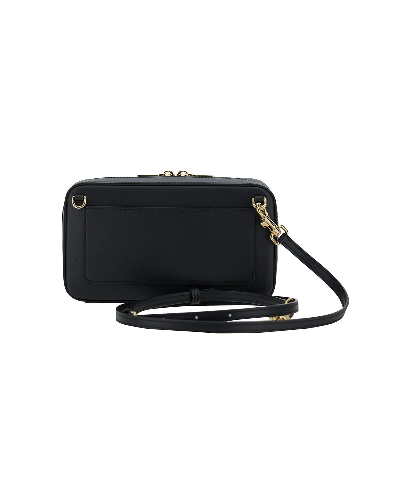 Dolce & Gabbana Black Crossbody Bag With Quilted Dg Logo In Leather Woman - Black