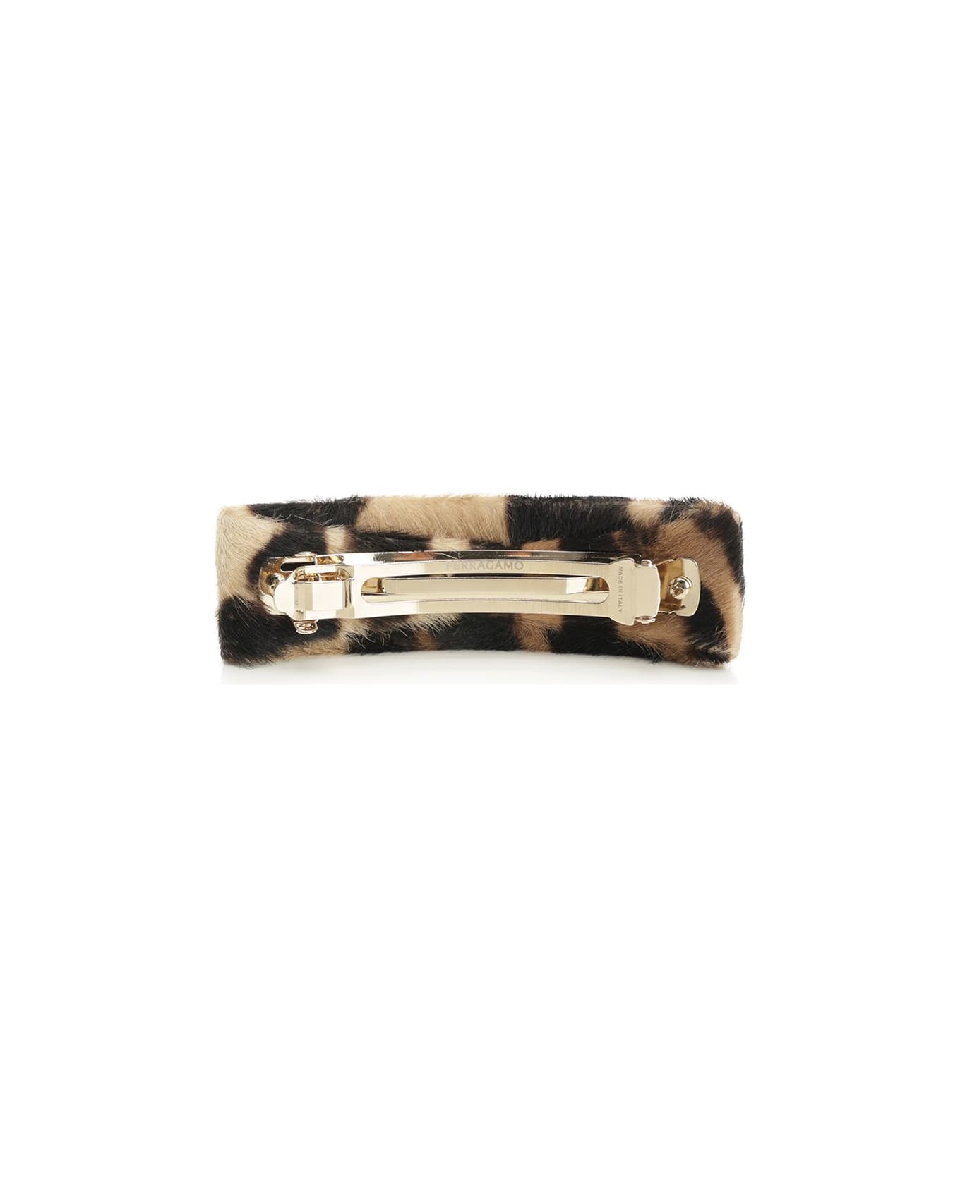 Ferragamo Ponyleo Hair Clip - BROWN