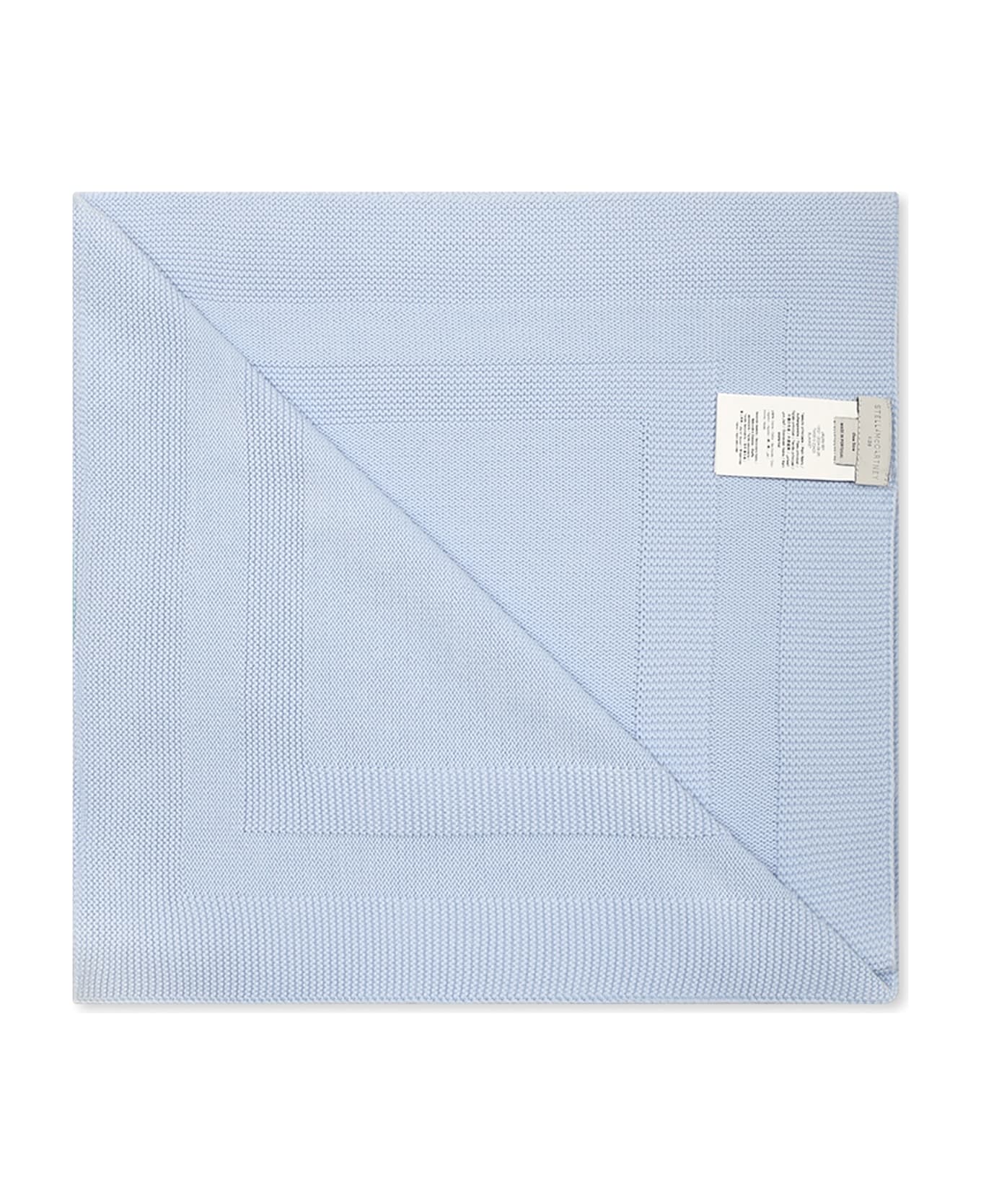 Stella McCartney Kids Light Blue Blanket For Baby Boy With Frog - Light Blue