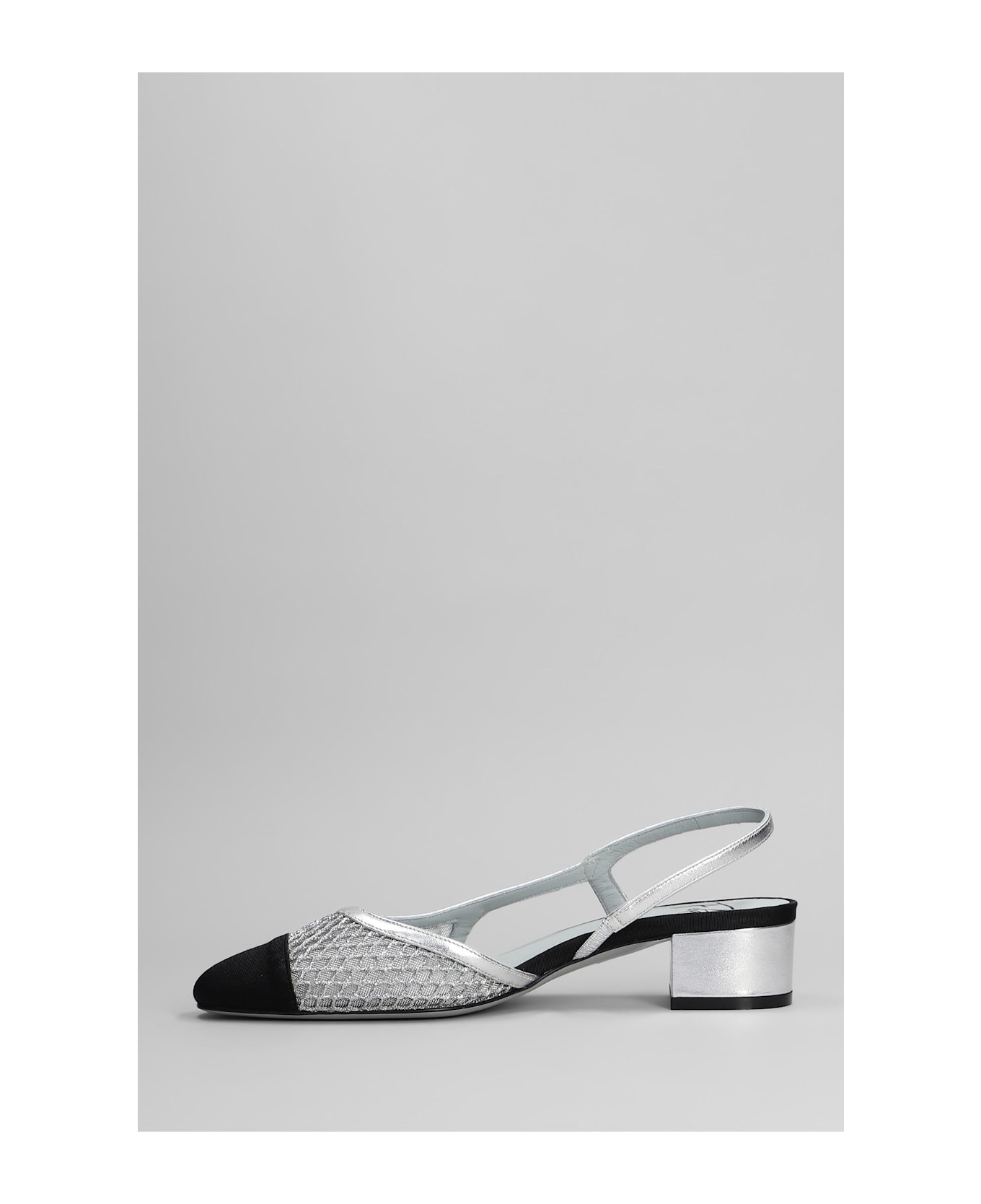 Roberto Festa Ninfa Pumps In Silver Leather And Fabric - silver