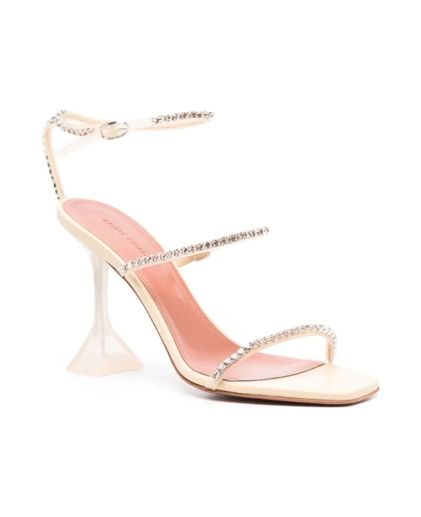 Amina Muaddi Gilda 105mm Sandals - White