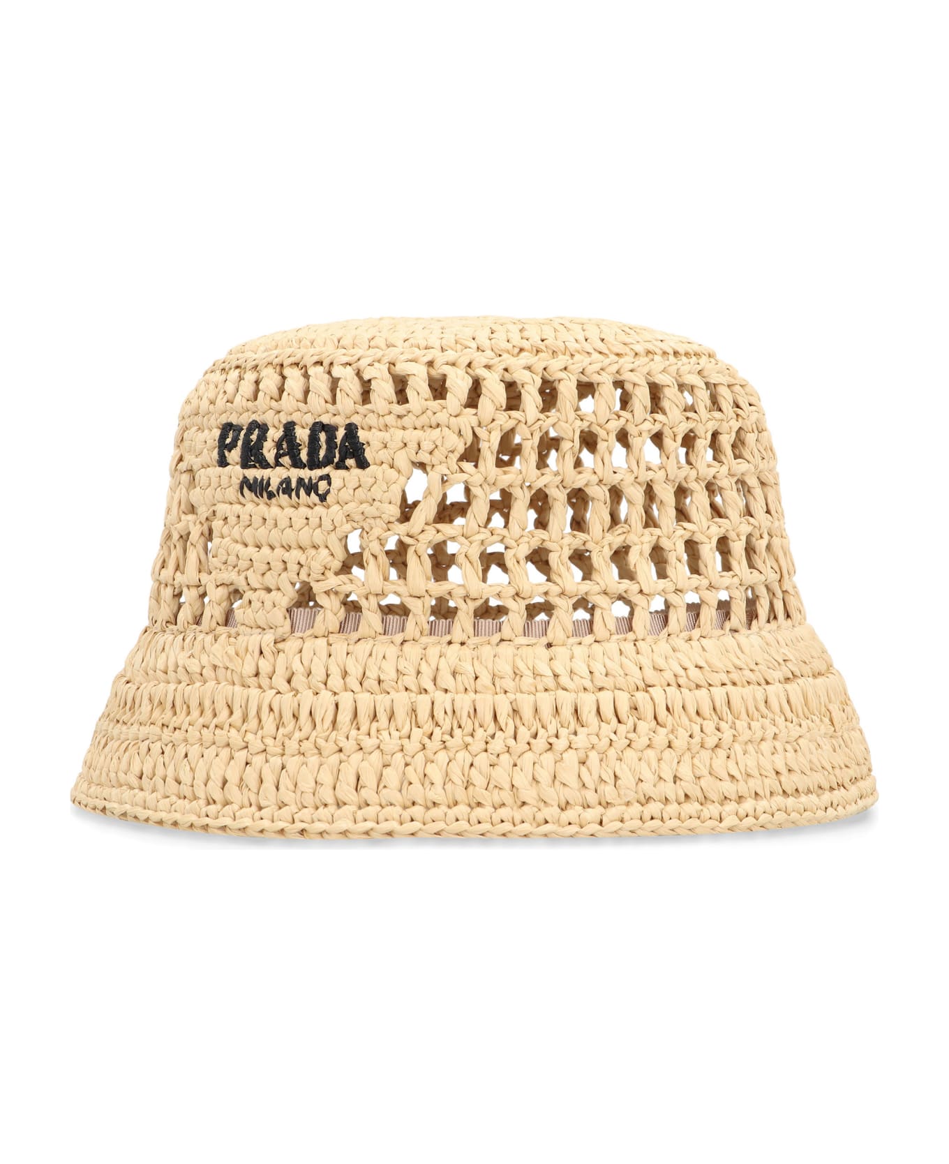 Prada Logo Detail Bucket Hat - Beige