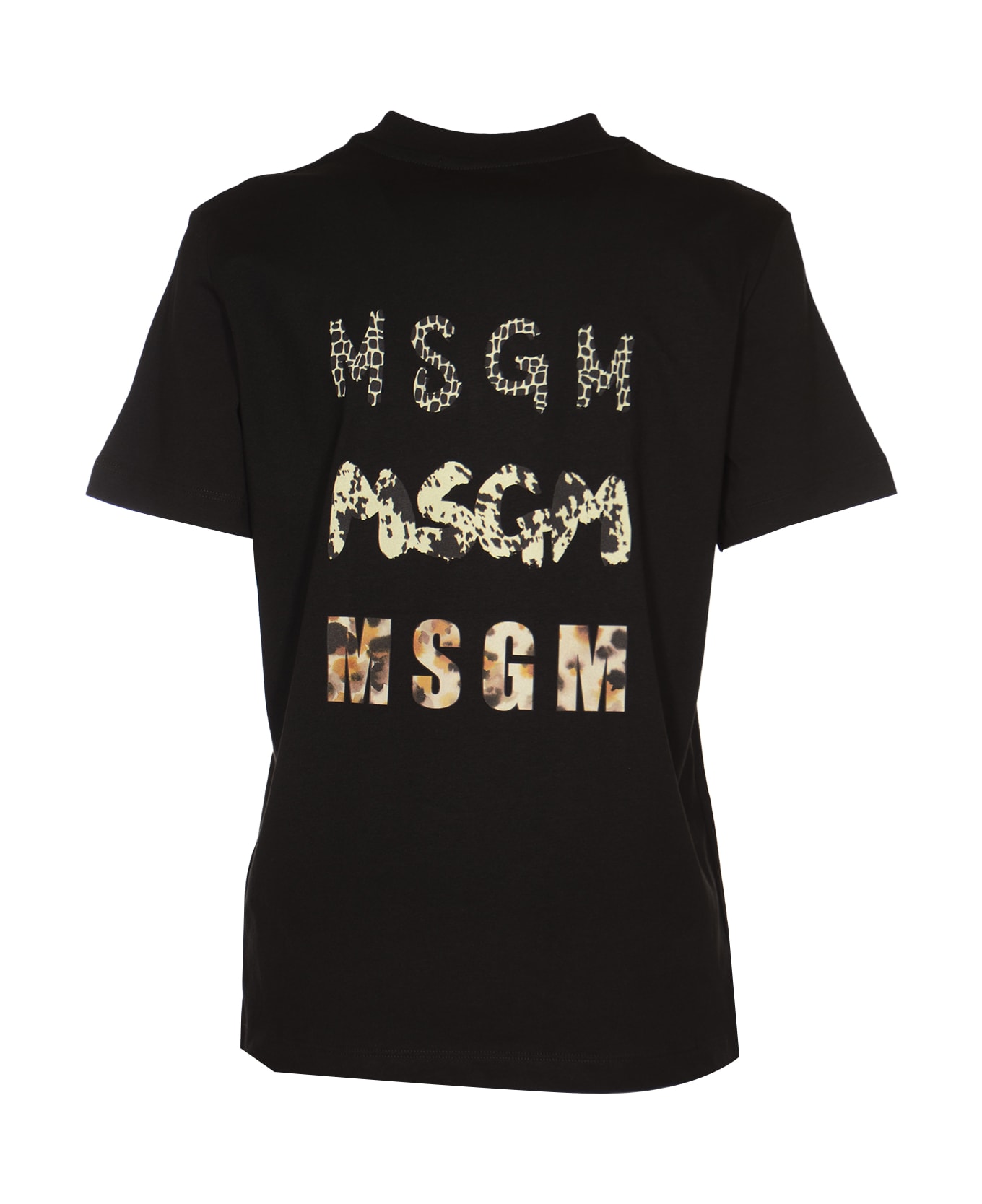 MSGM Logo Round Neck T-shirt - Black Tシャツ