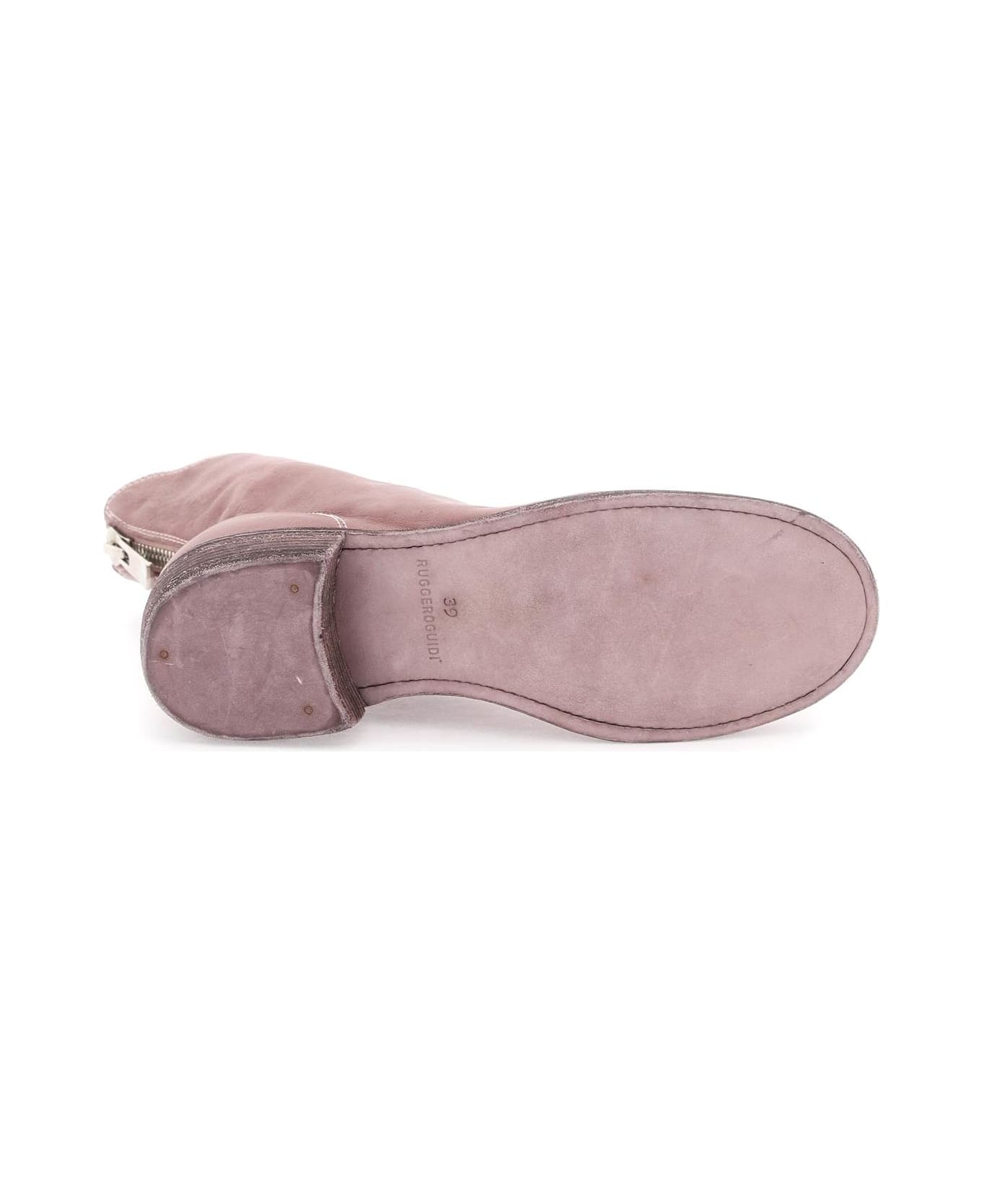 Guidi Leather Ankle Boots - MAUVE (Purple)