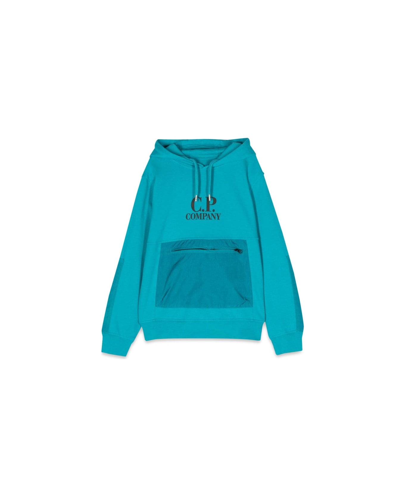 C.P. Company Logo Hoodie - AZURE