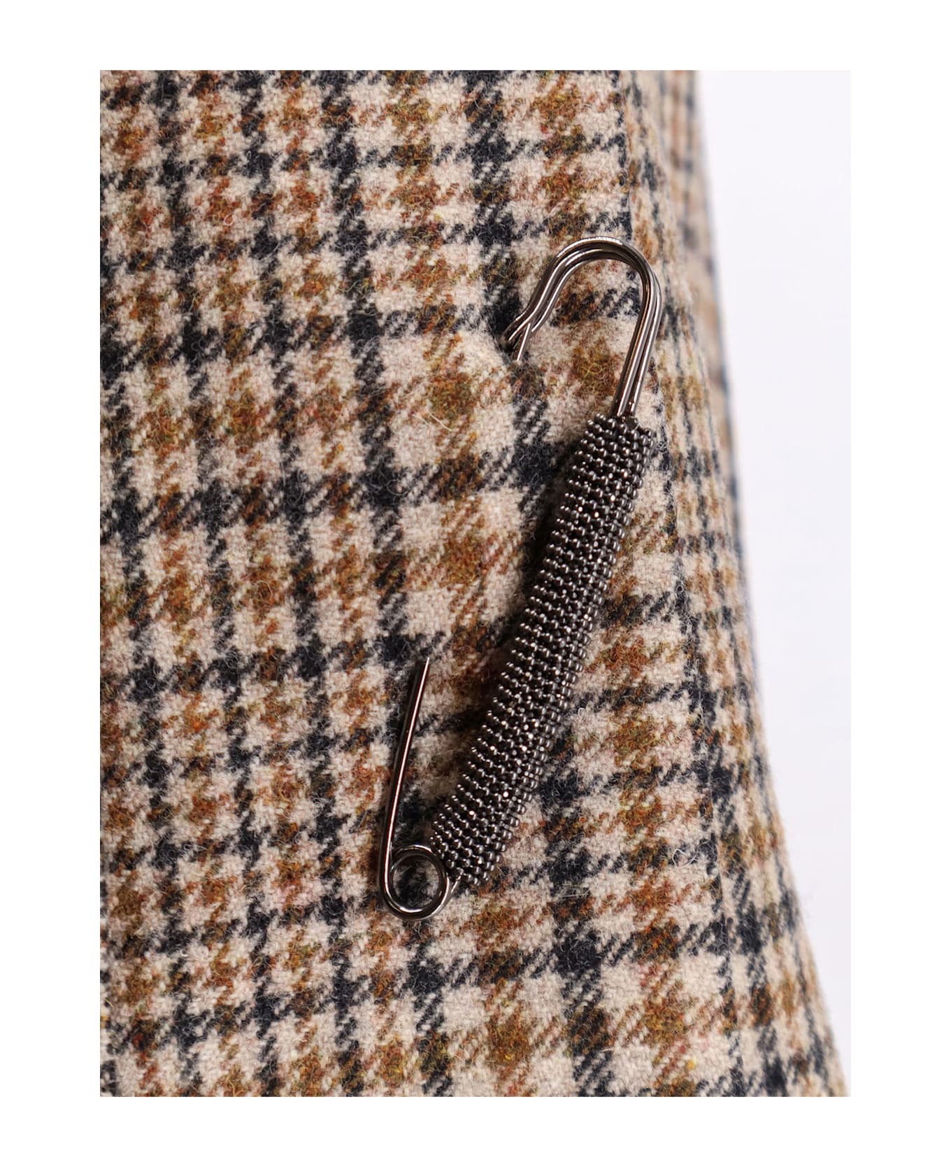 Brunello Cucinelli Madras Virgin Wool Kilt - Beige