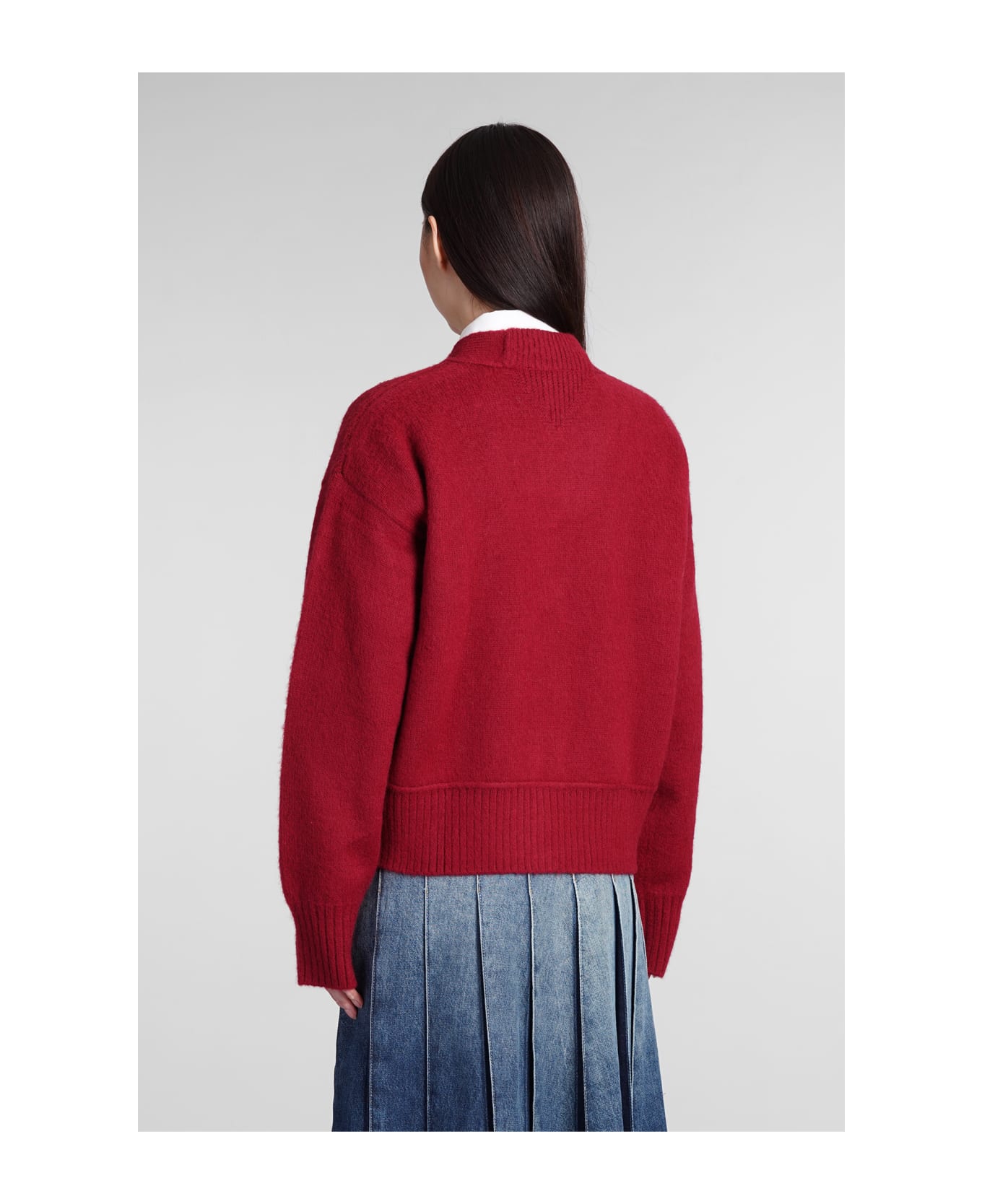 Tommy Hilfiger Cardigan In Bordeaux Wool - Red
