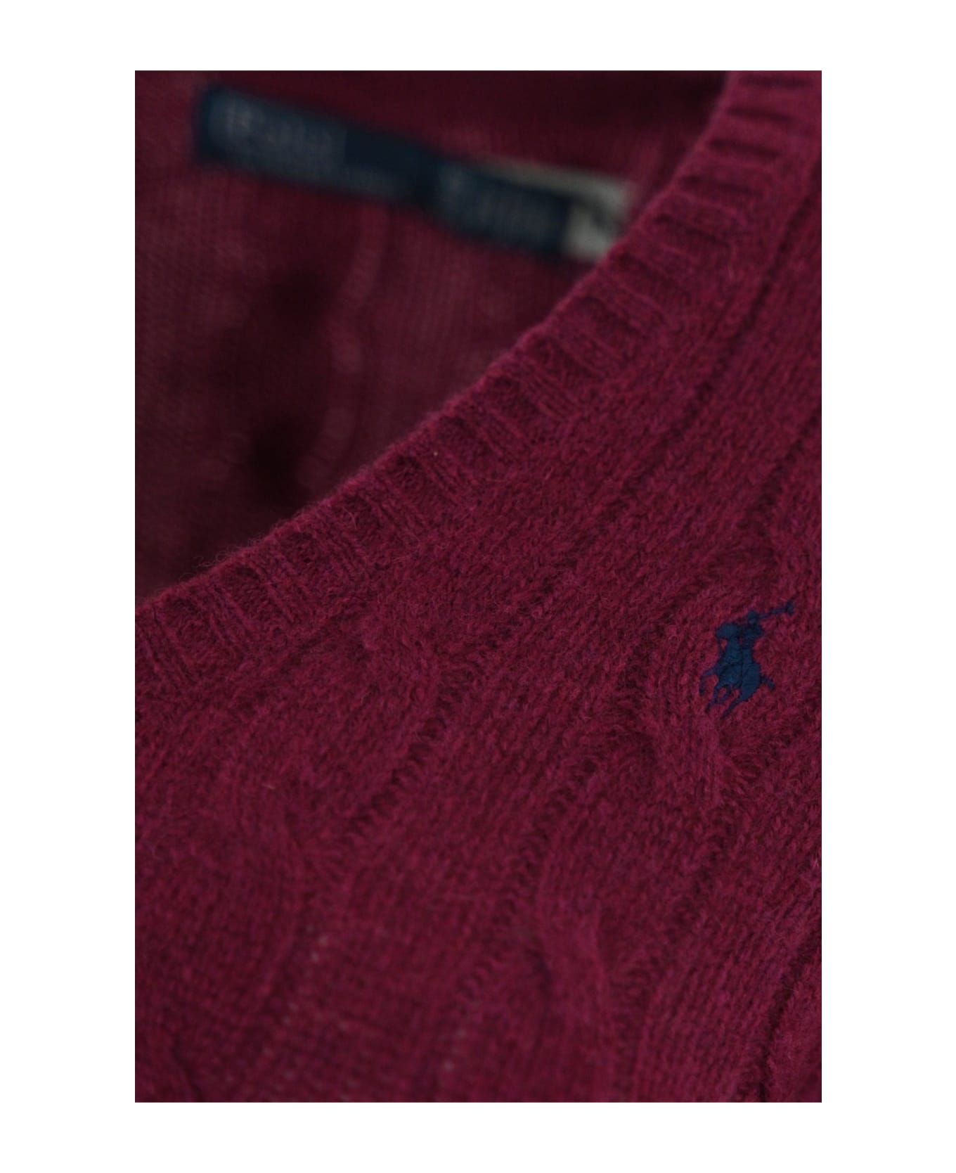 Polo Ralph Lauren Woven V-neck Sweater - VINO ニットウェア