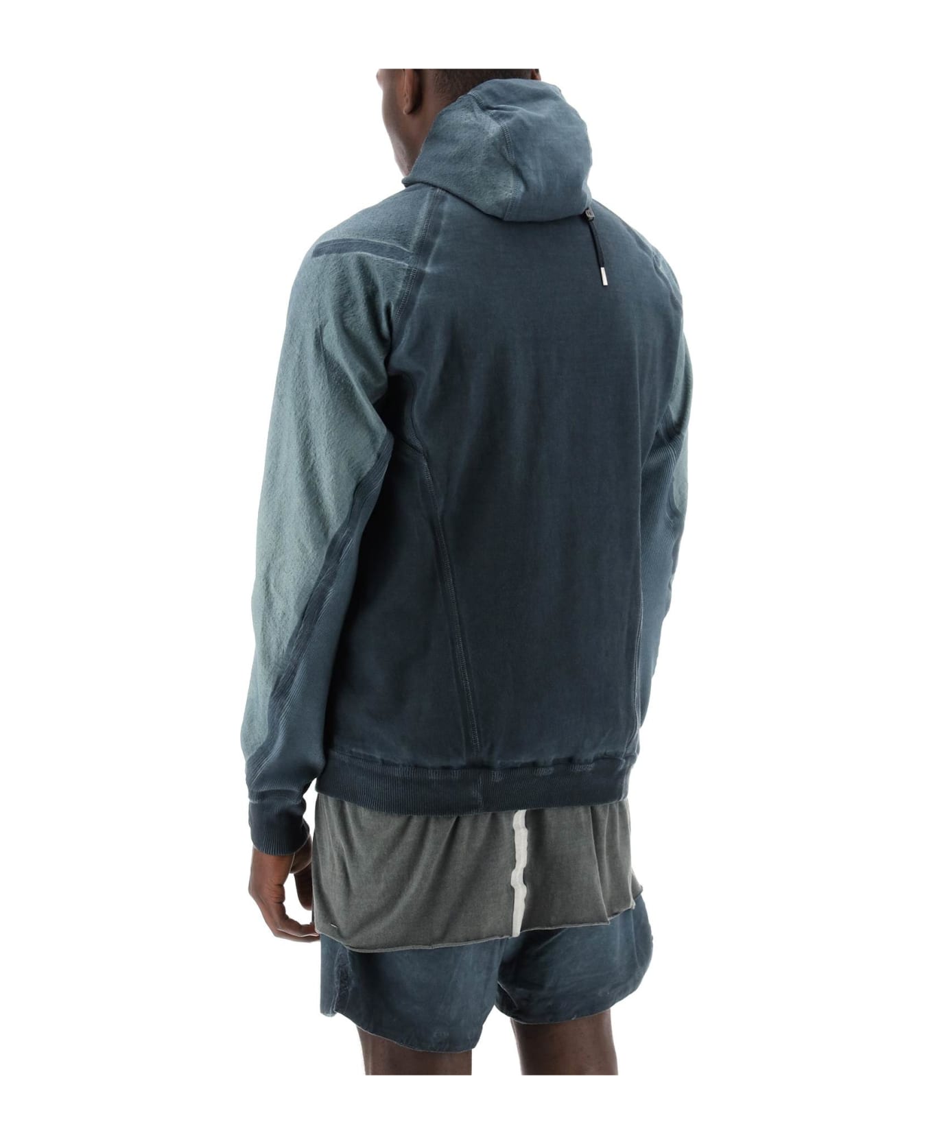 Boris Bidjan Saberi Hybrid Sweatshirt With Zip And Hood - FADED ALGA (Grey)