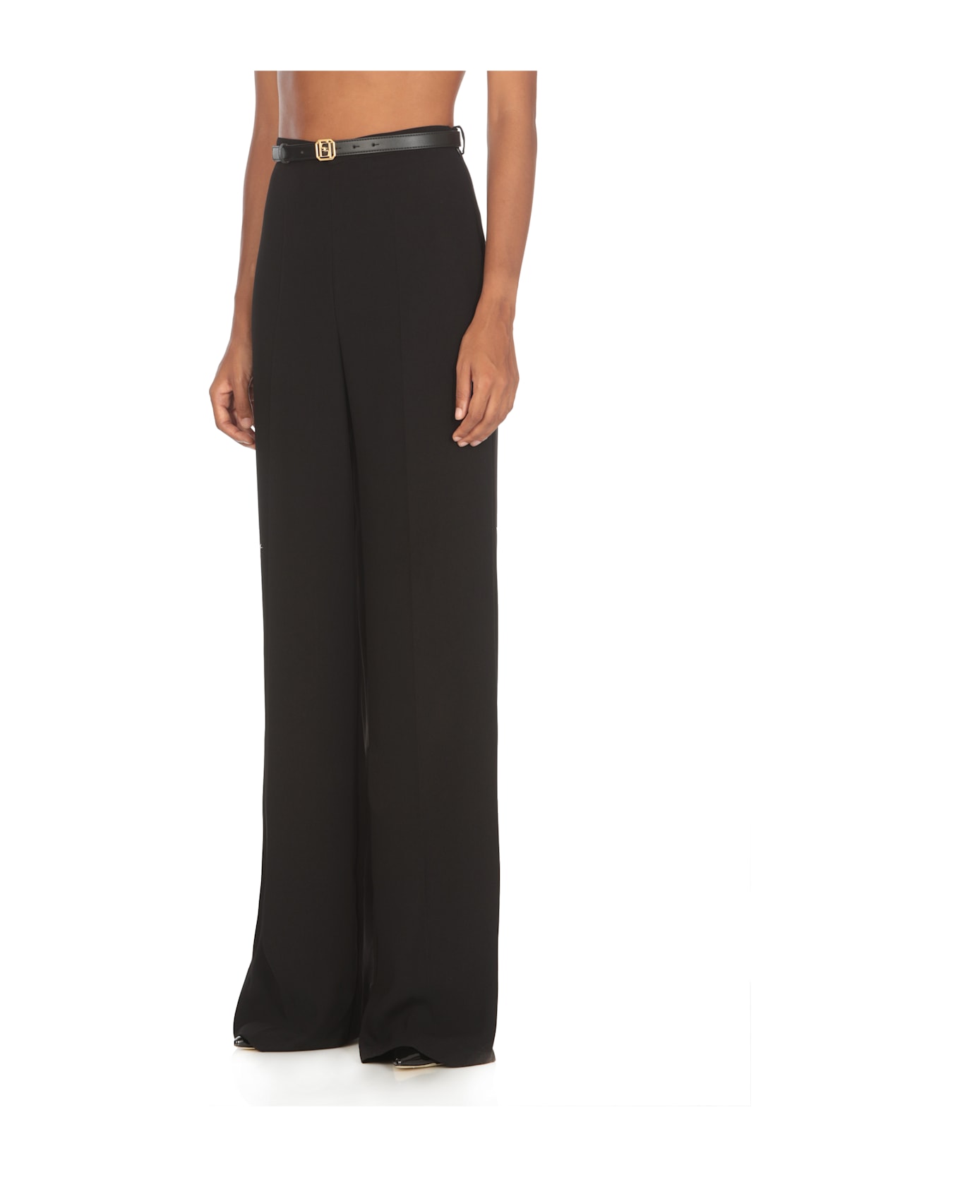 Elisabetta Franchi Pants With Belt - Black