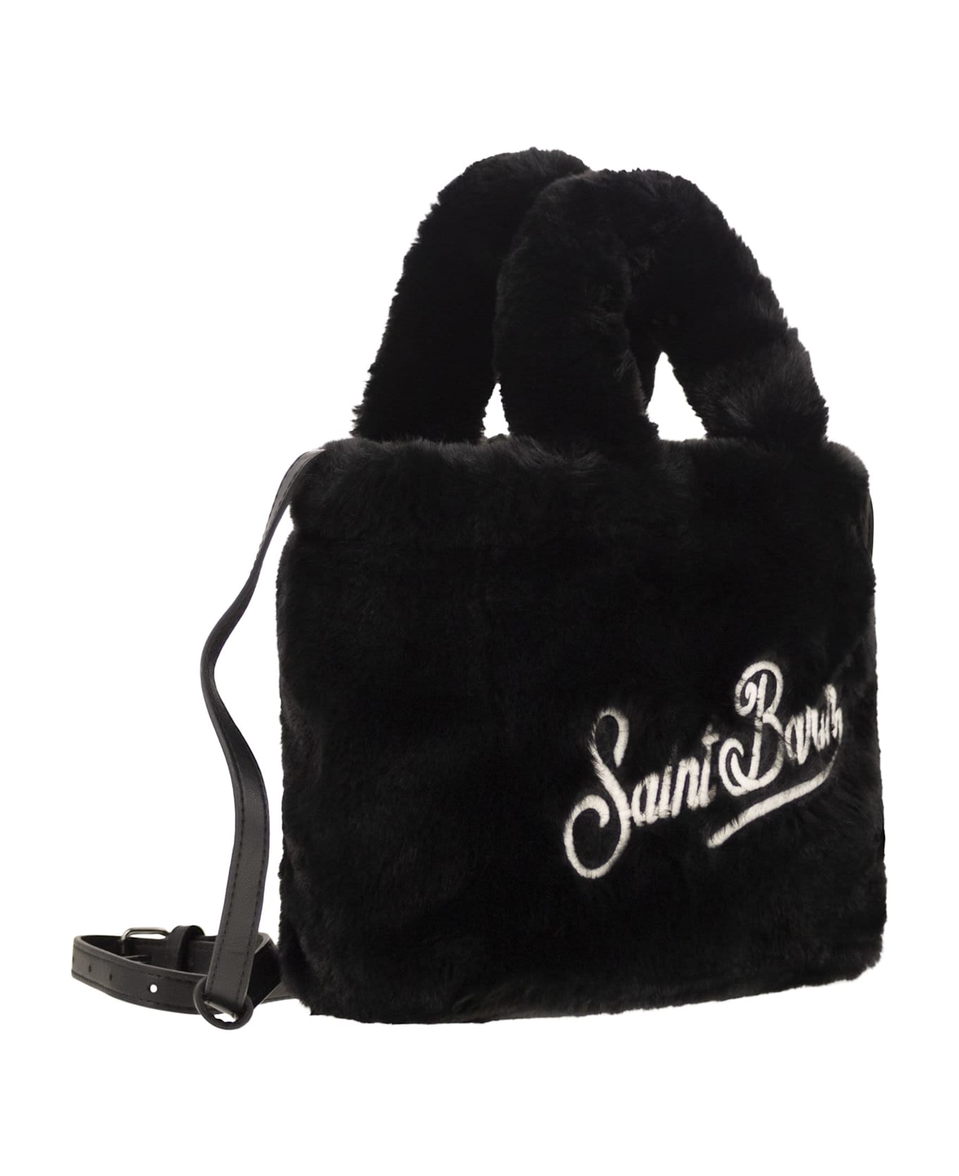 MC2 Saint Barth Soft Fur Mini Vanity Bag - Black