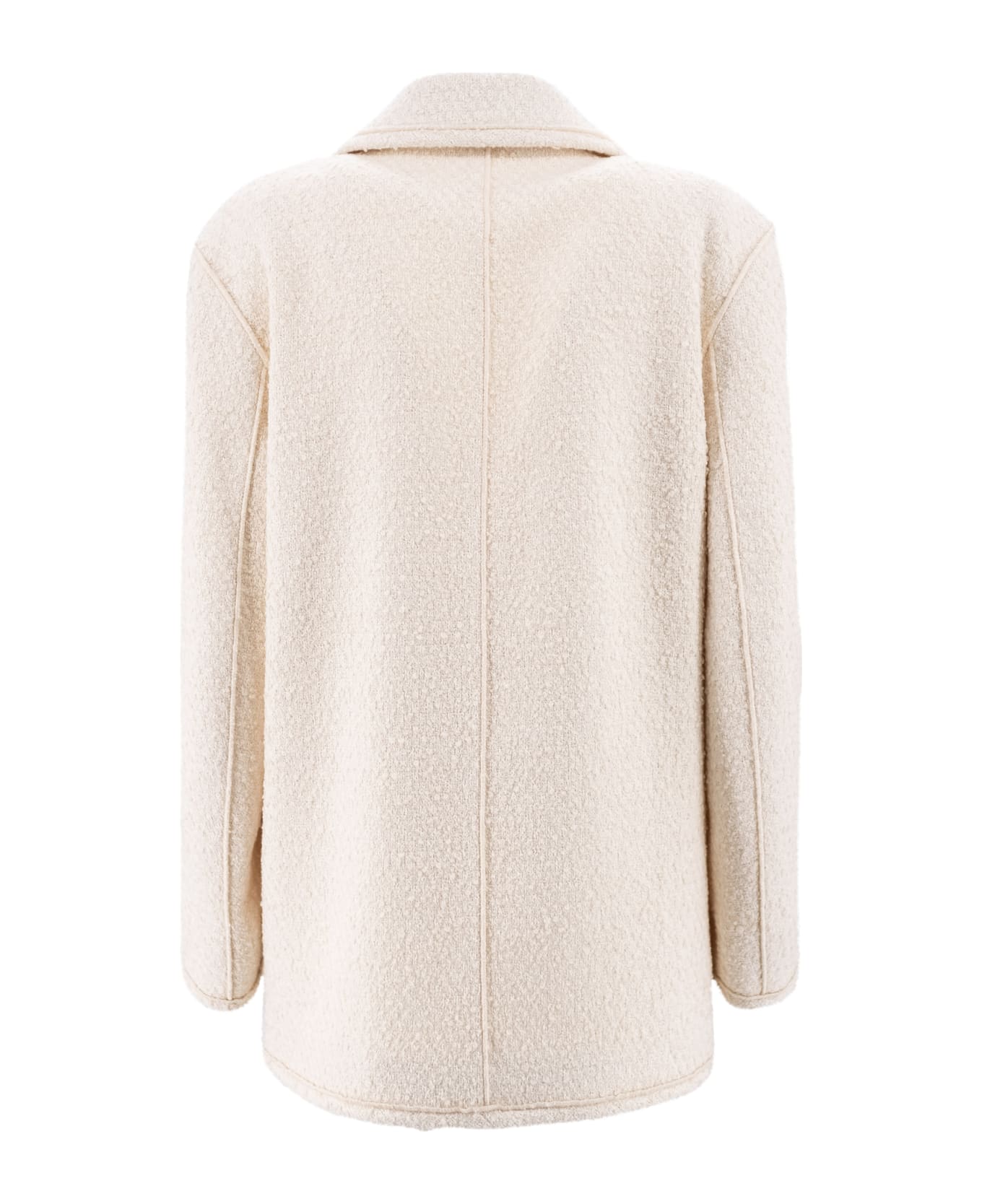 Philosophy di Lorenzo Serafini Button-up Tweed Shirt Jacket - Ivory コート