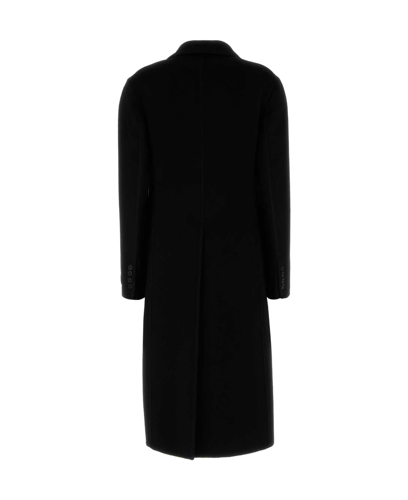 Prada Black Wool Blend Coat - NERO