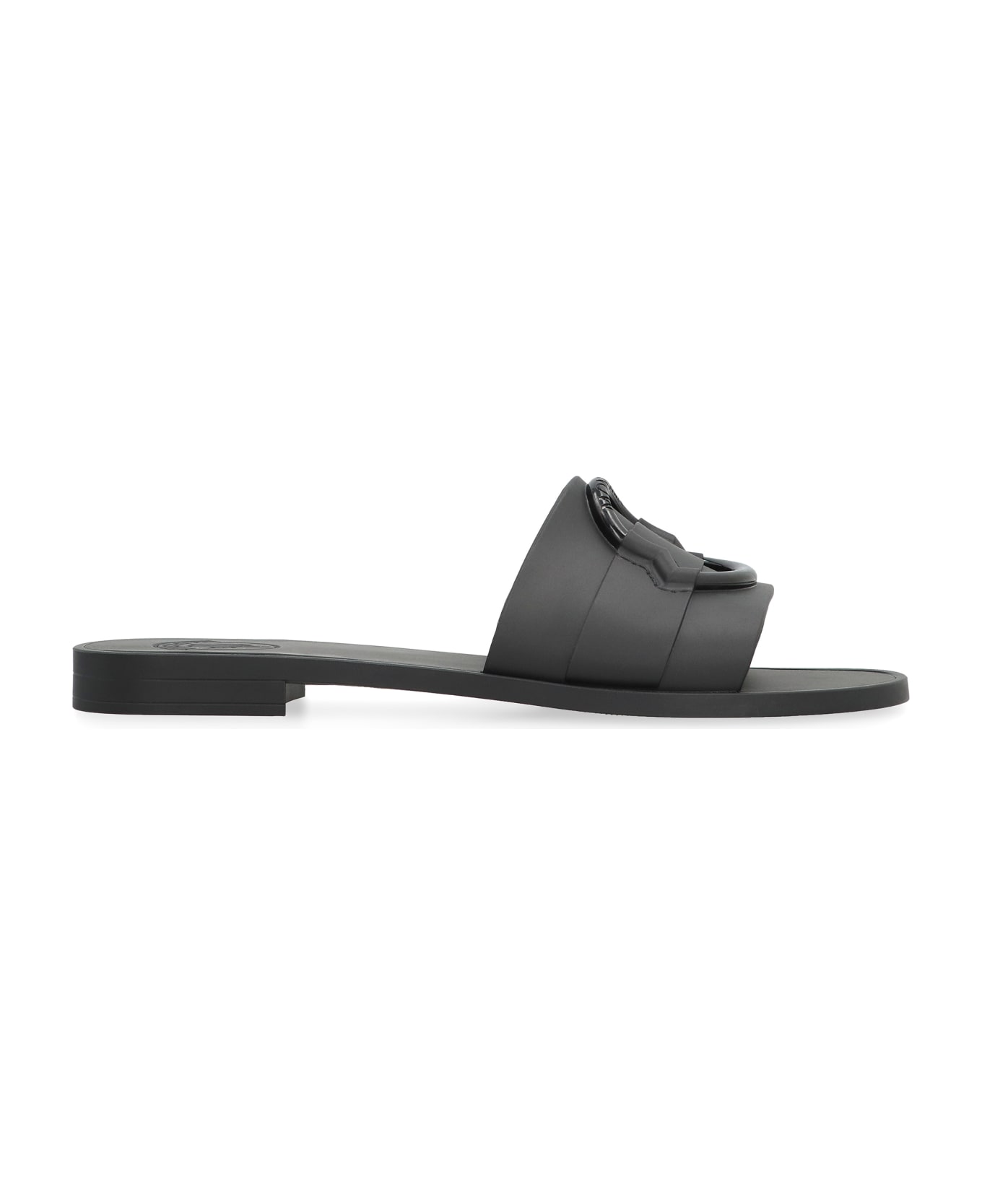 Moncler Mon Rubber Slides - black