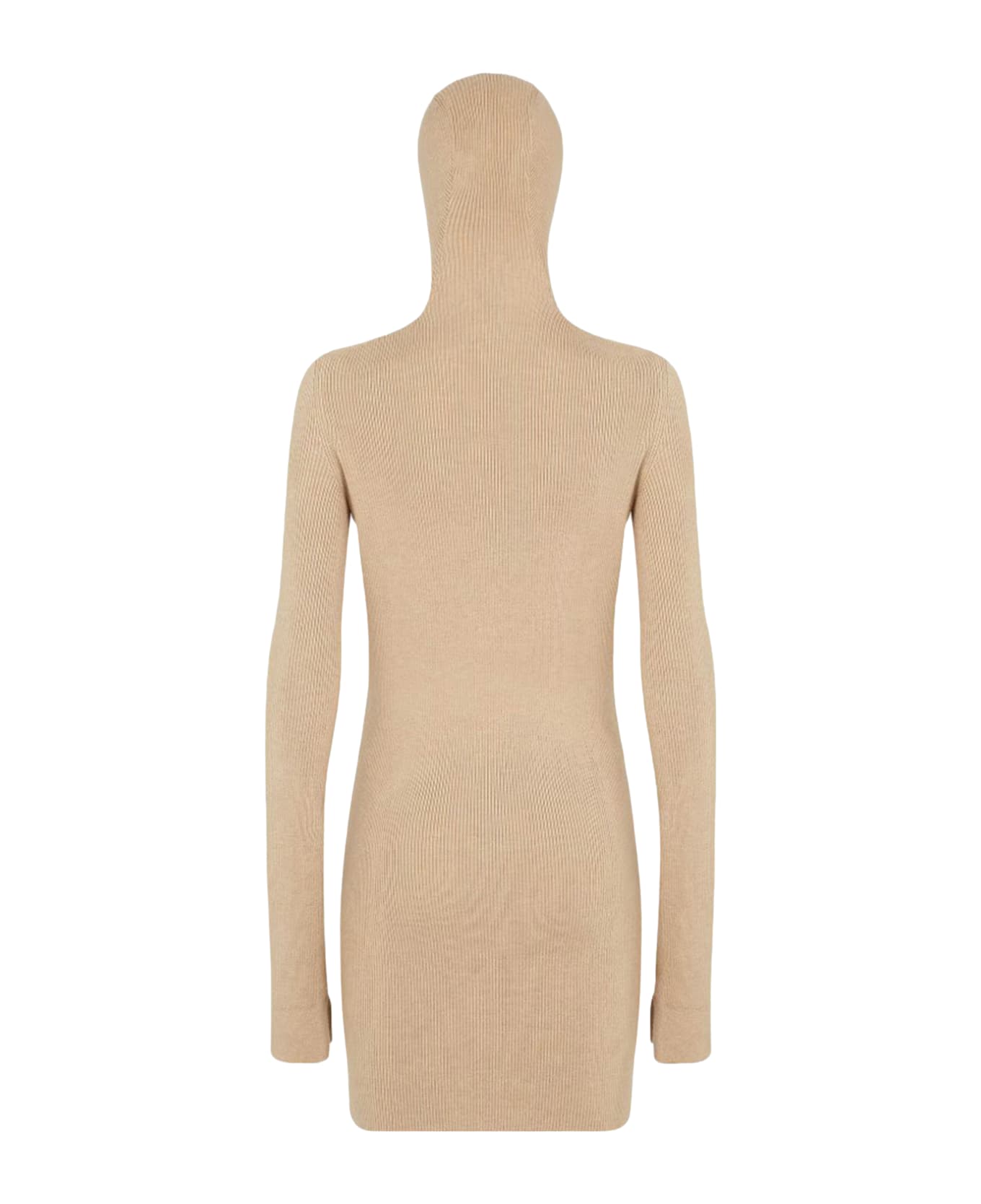 Fendi Beige Wool And Silk Dress - Nude & Neutrals