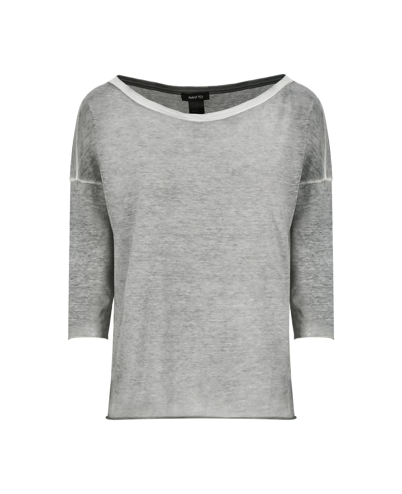 Avant Toi Cotton Sweater - Grey ニットウェア