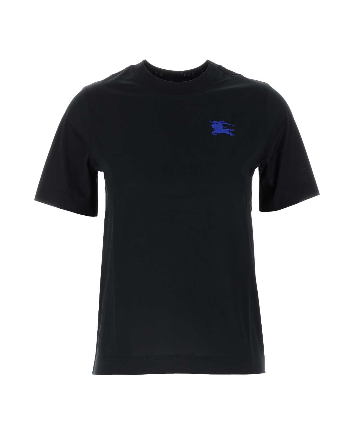 Burberry Black Cotton T-shirt - BLACK