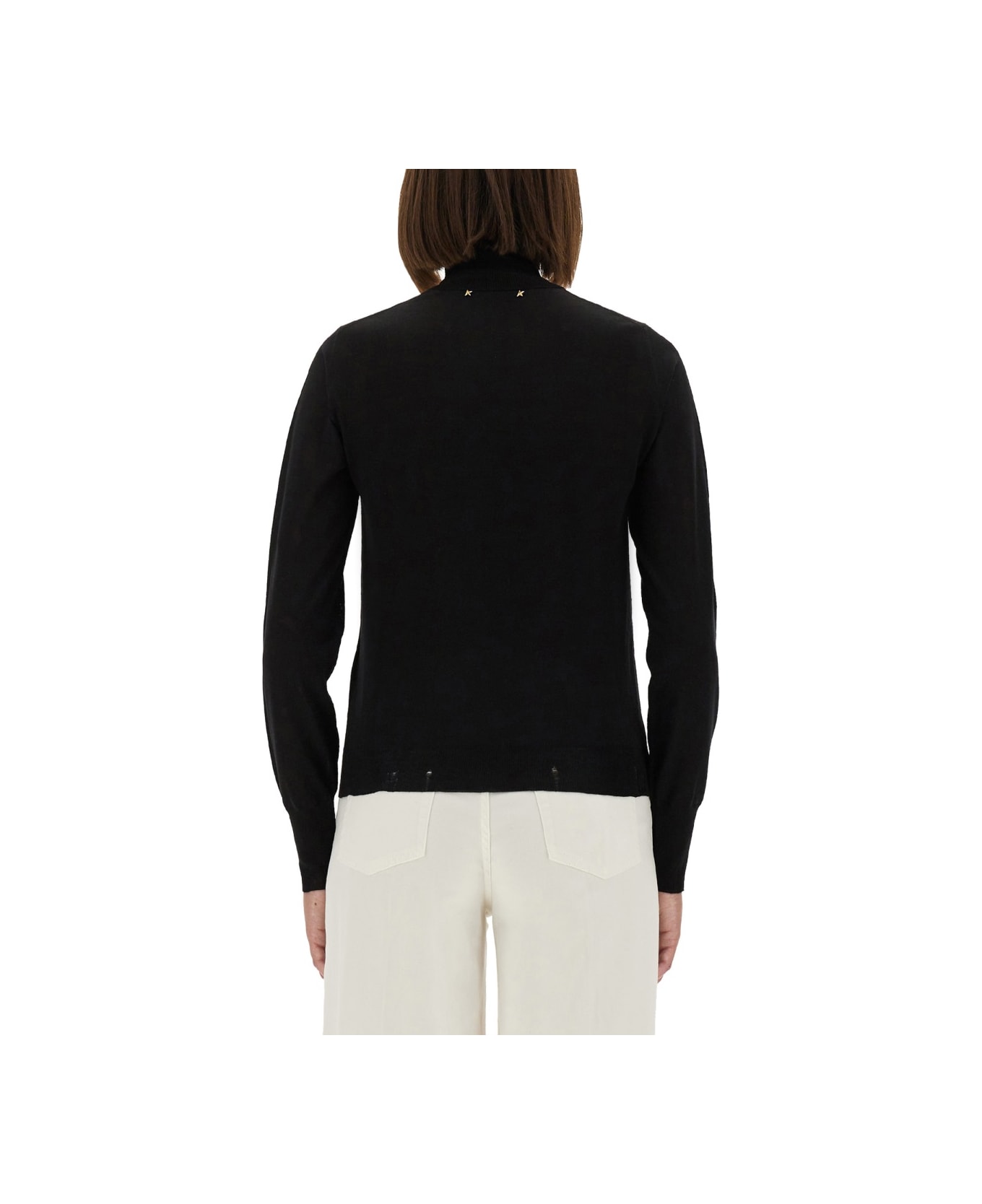 Golden Goose Worn Effect Wool Sweater - BLACK
