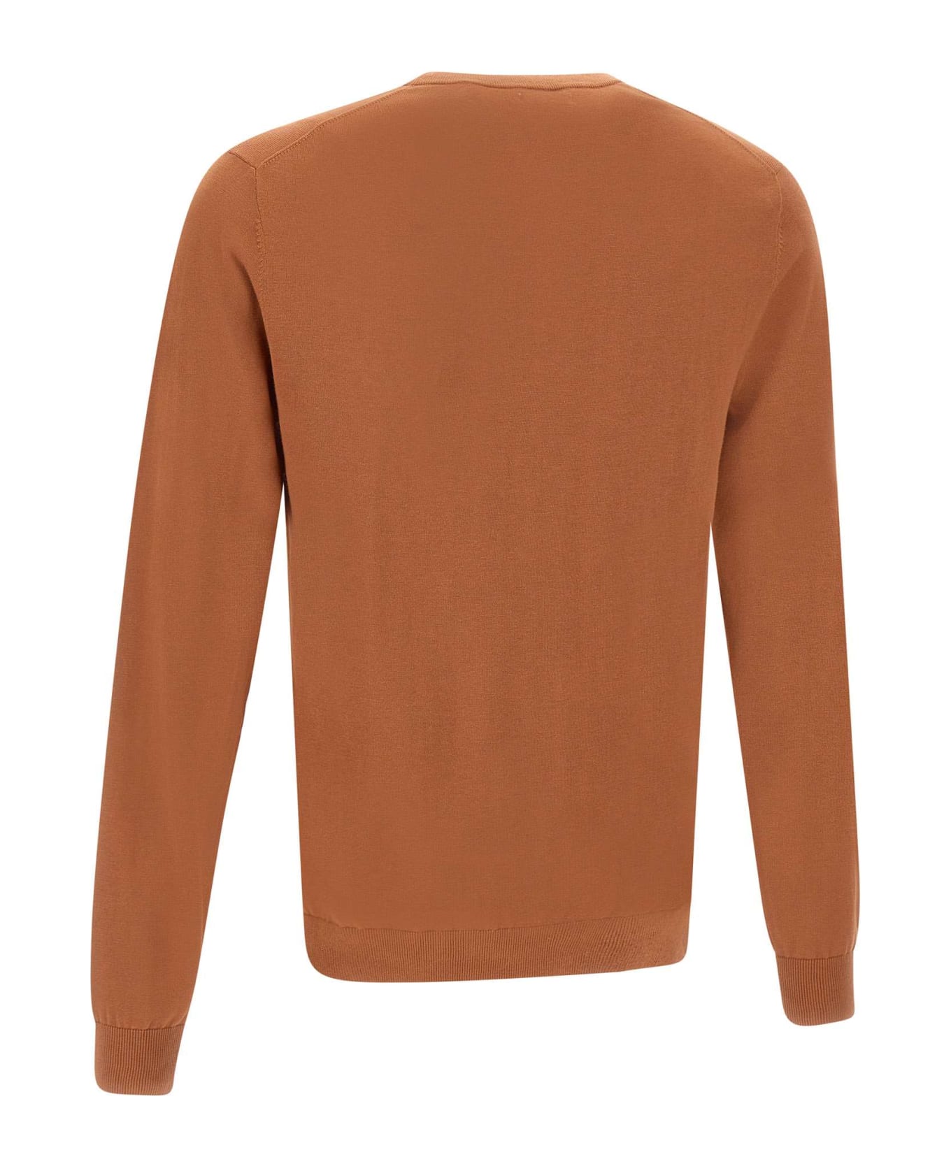Sun 68 "solid" Cotton Sweater - BROWN