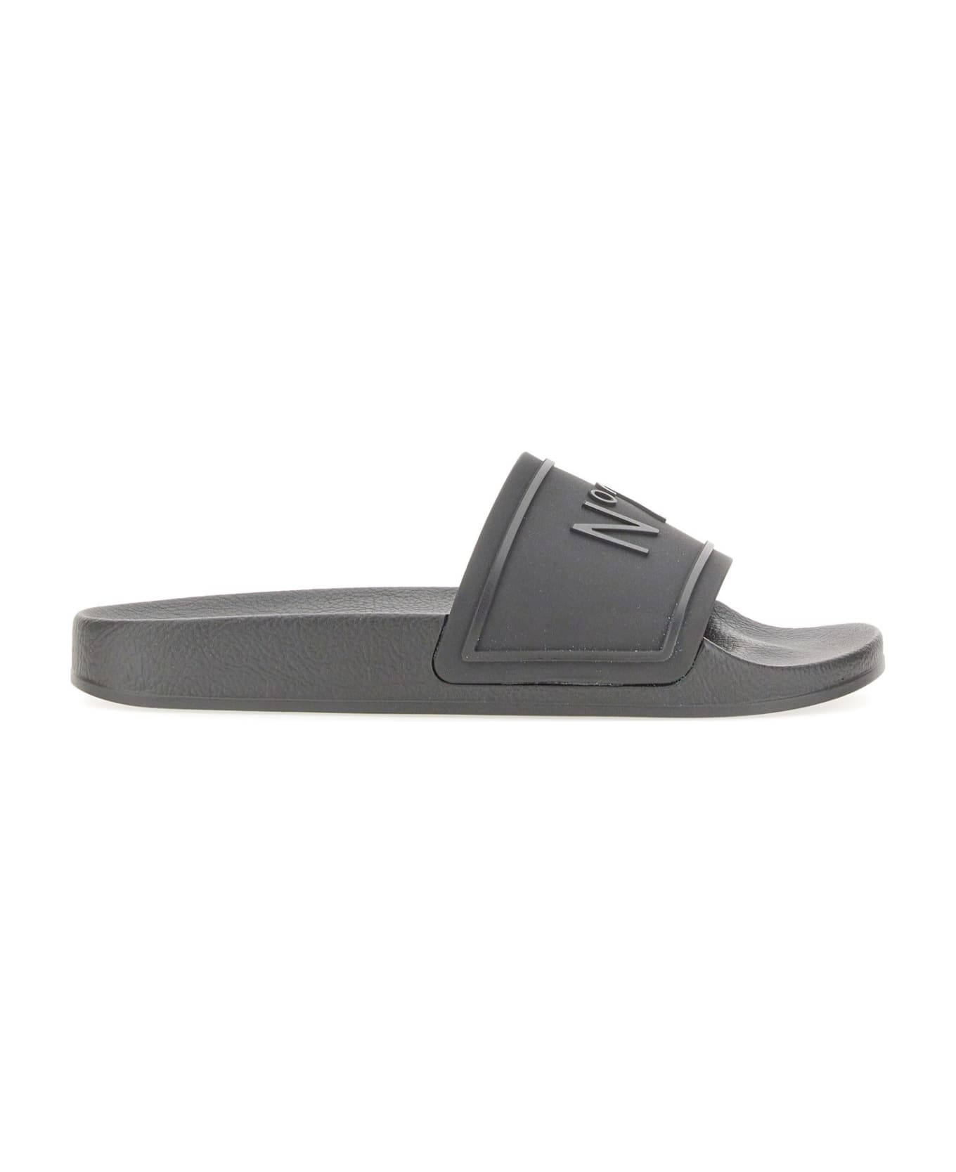 N.21 Rubber Slide With Logo - NERO