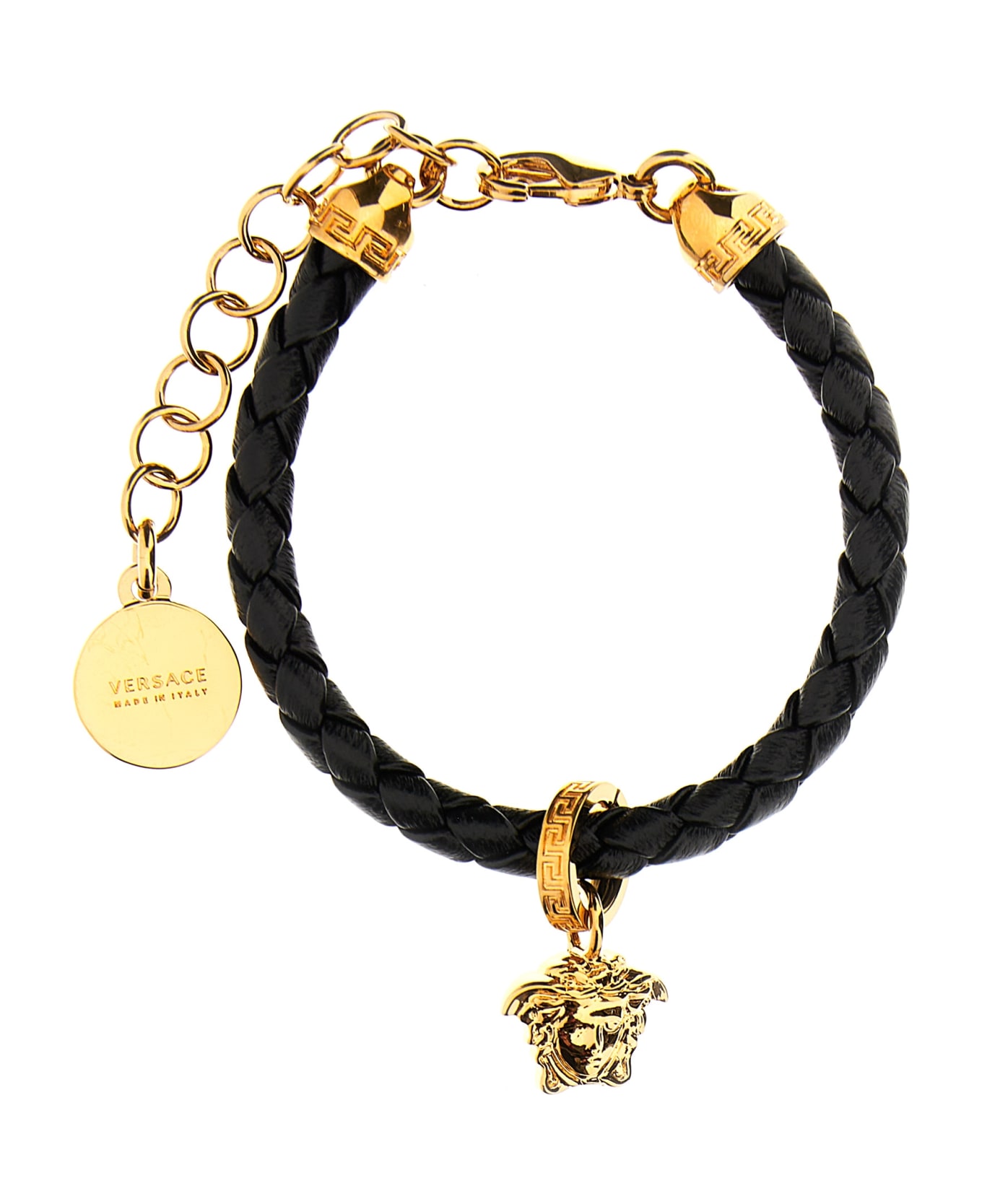 Versace Medusa Leather Bracelet - Black