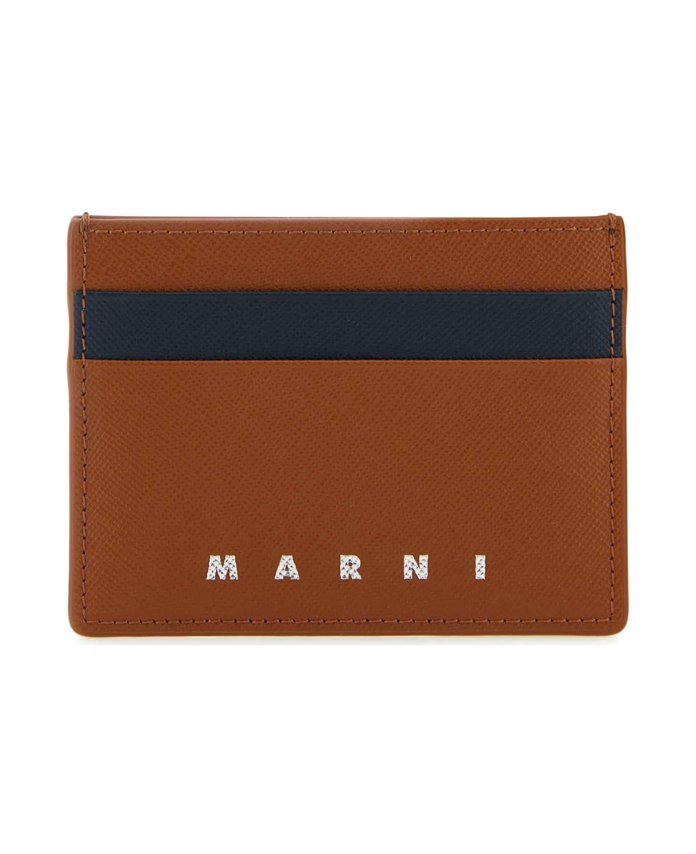 Marni Two-tone Leather Cardholder - MOCANIGHTBLUE 財布