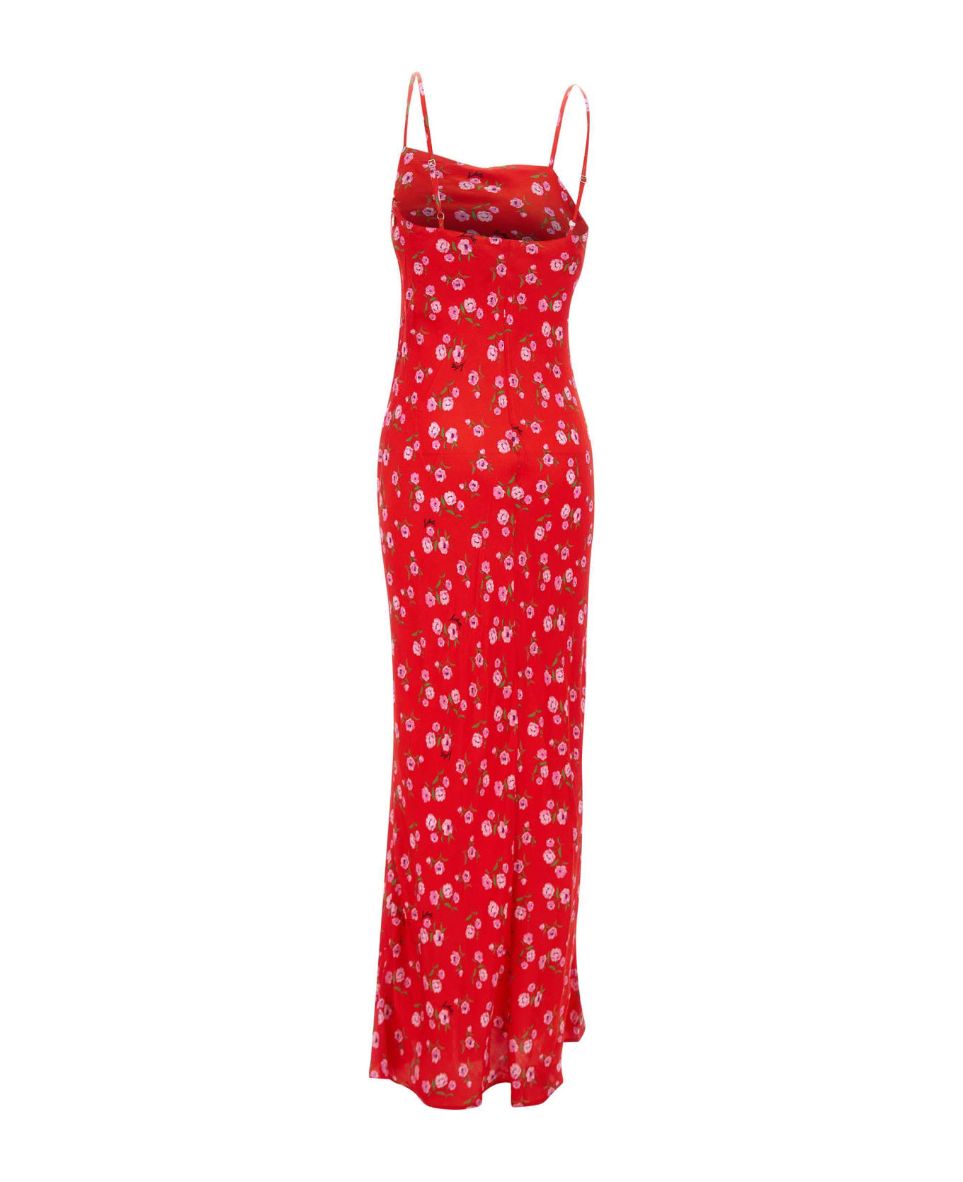 Rotate by Birger Christensen 'printed Maxi' Viscose Crepe Dress - Red