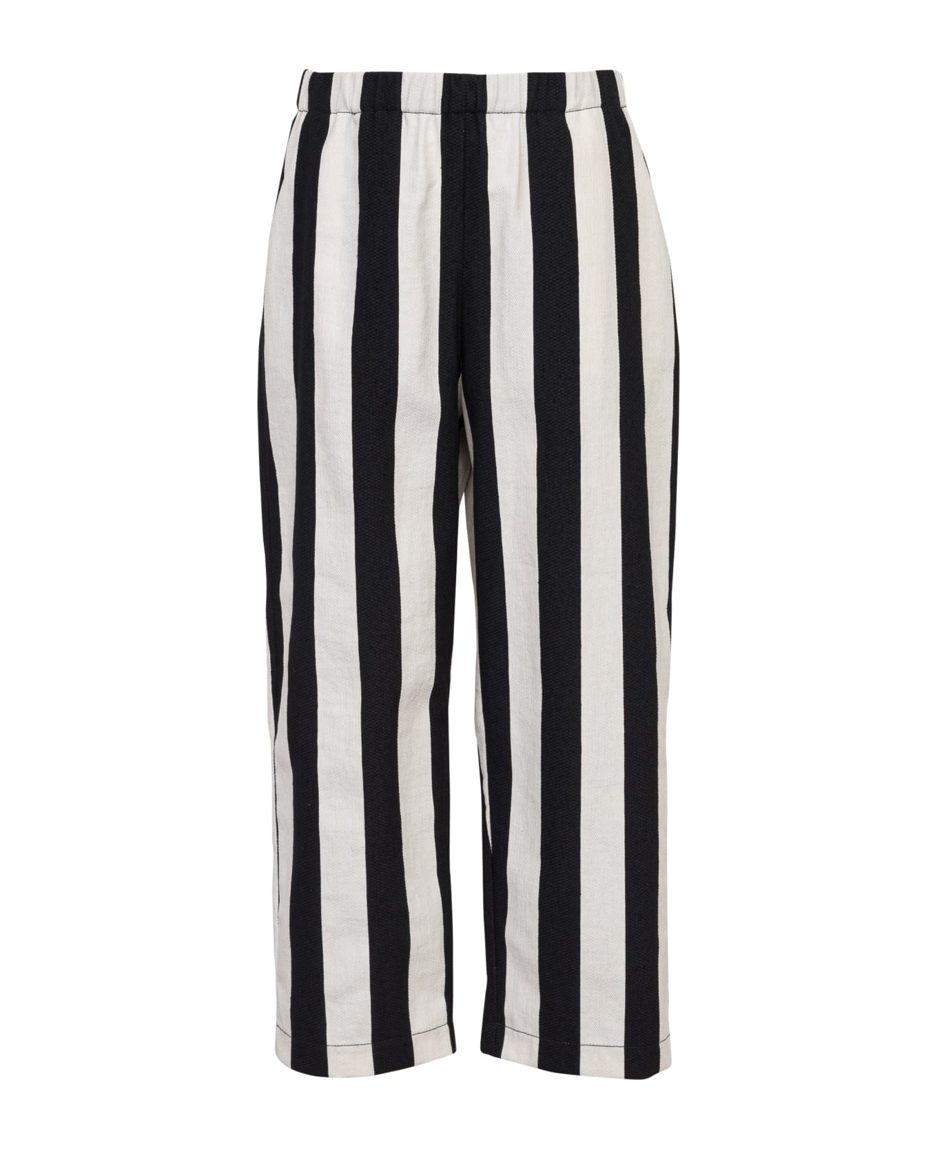 Douuod Striped Tapered Trousers - Cream