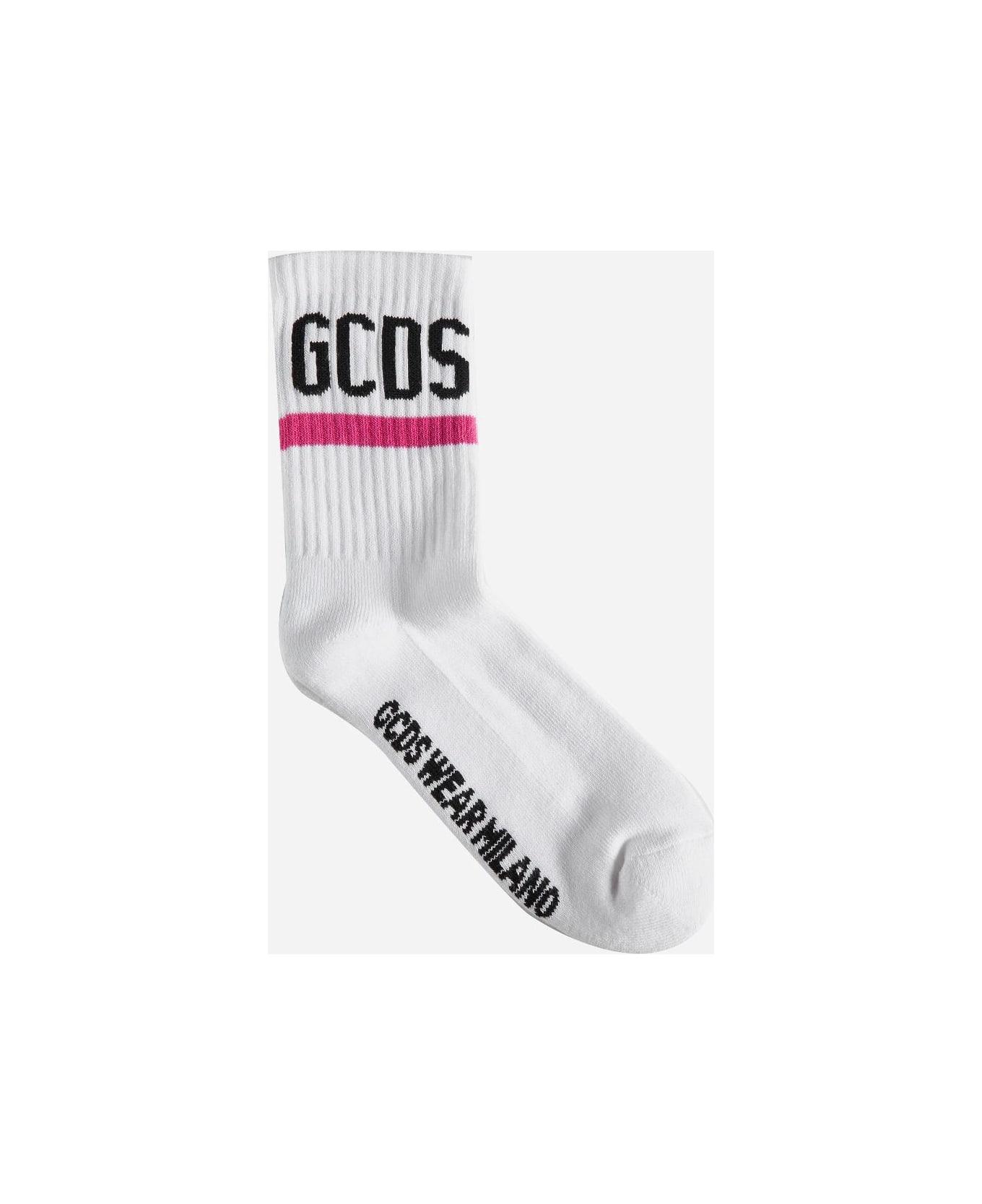 GCDS Logo Cotton-blend Socks - Fuchsia