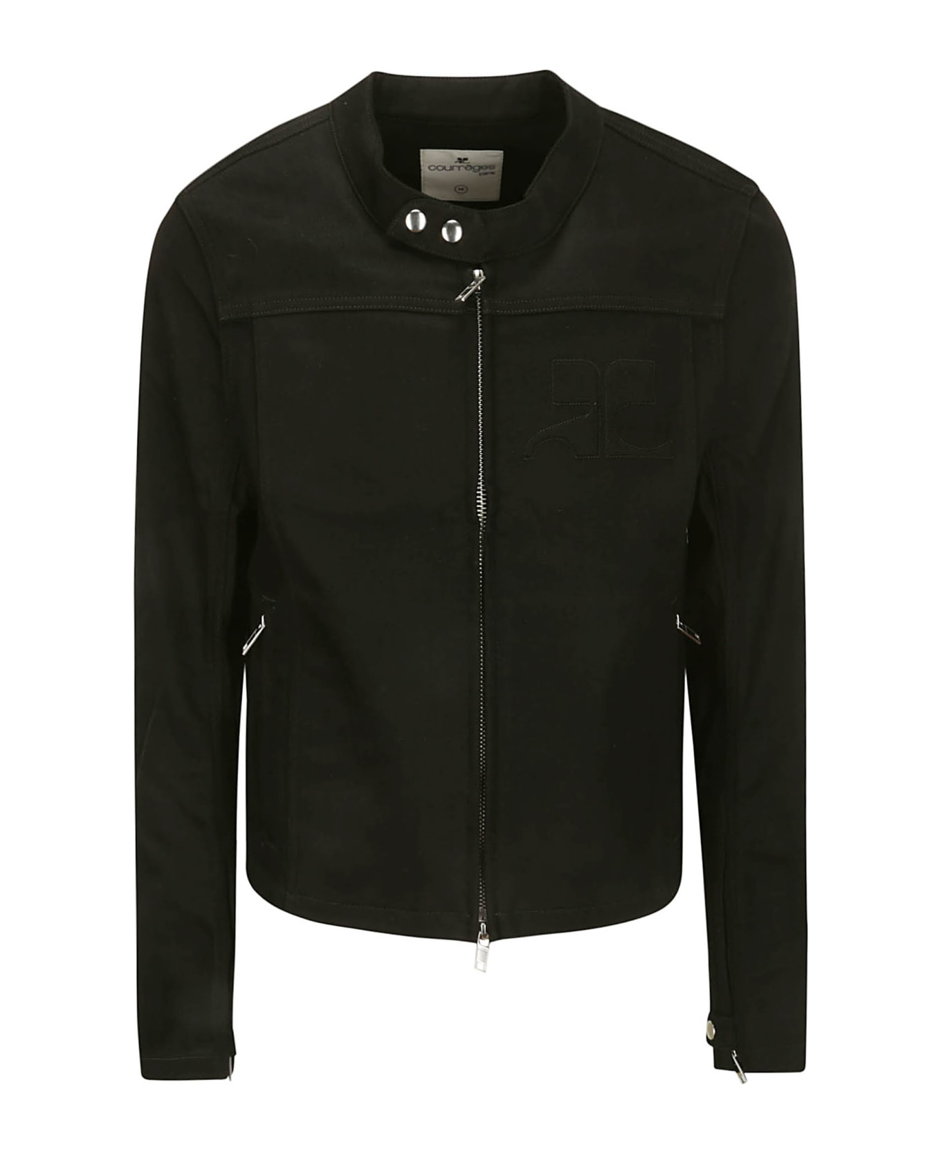 Courrèges Iconic Black Denim Biker Jacket - BLACK
