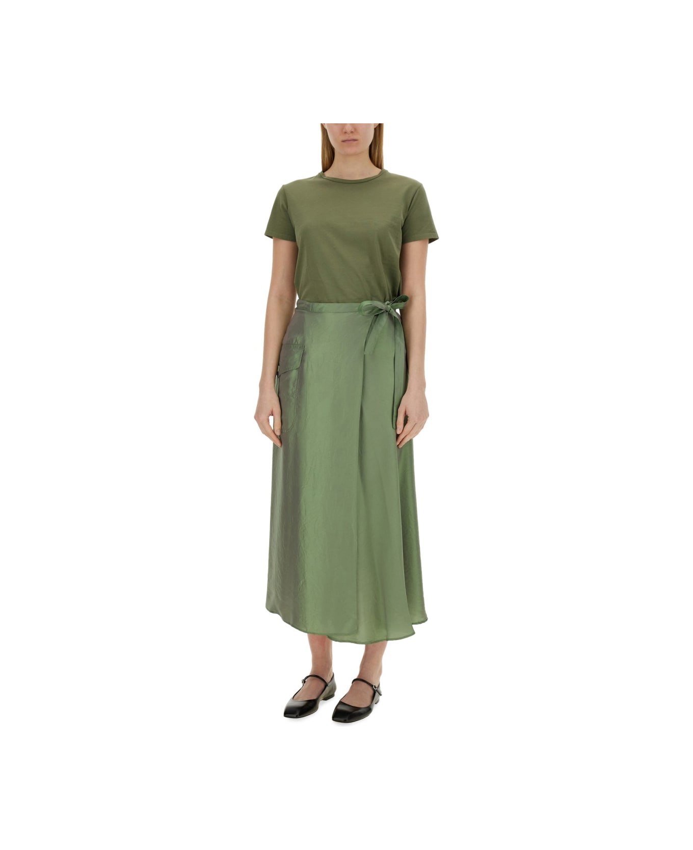 Aspesi Skirt With Bow - GREEN