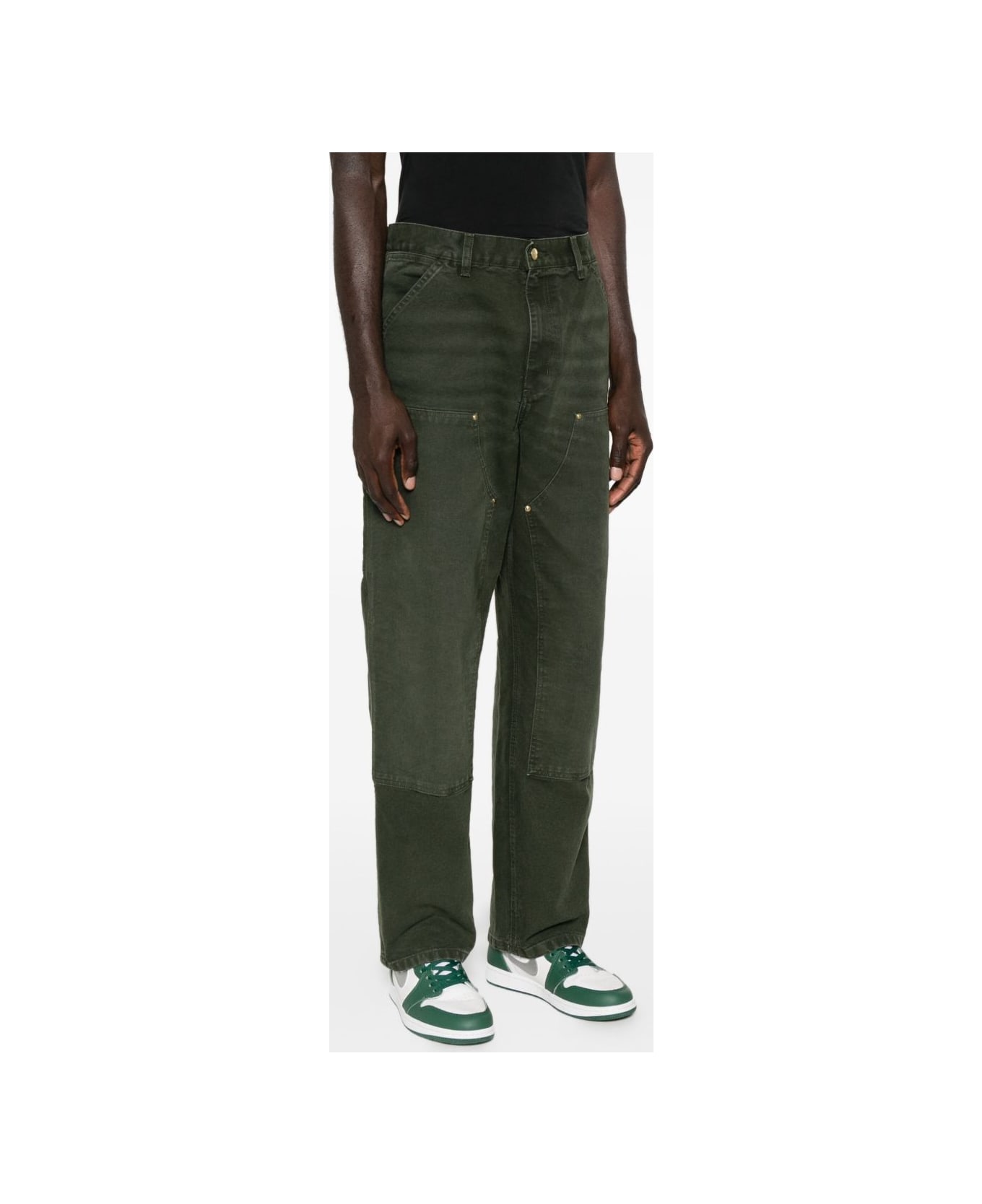 Carhartt WIP Double Knee Organic Cotton Trousers - Green ボトムス