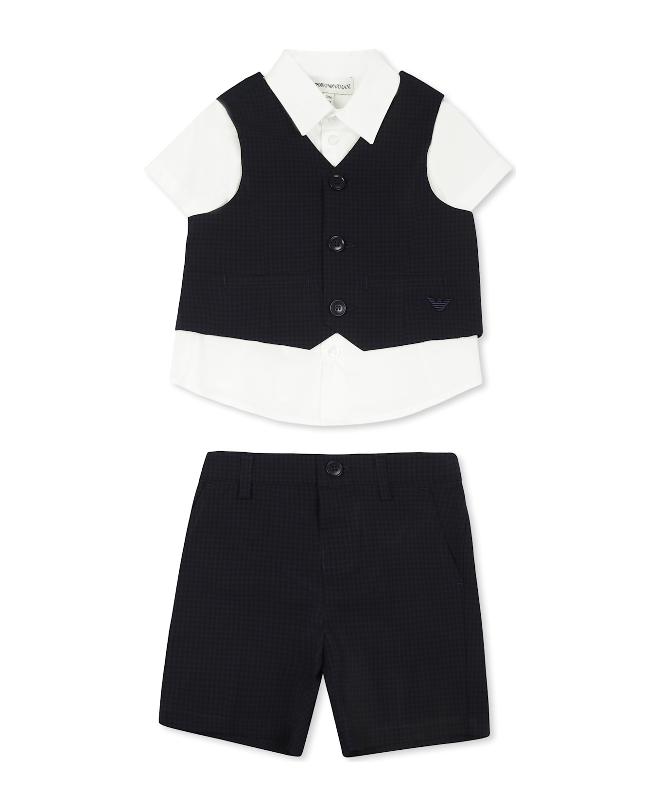 Emporio Armani Blue Set For Baby Boy With Iconic Logo - Multicolor