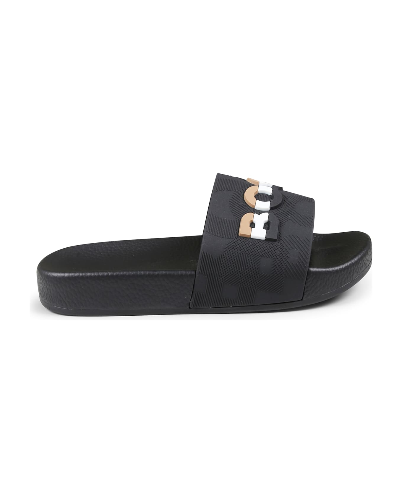 Hugo Boss Black Slippers For Boy With Logo - Black