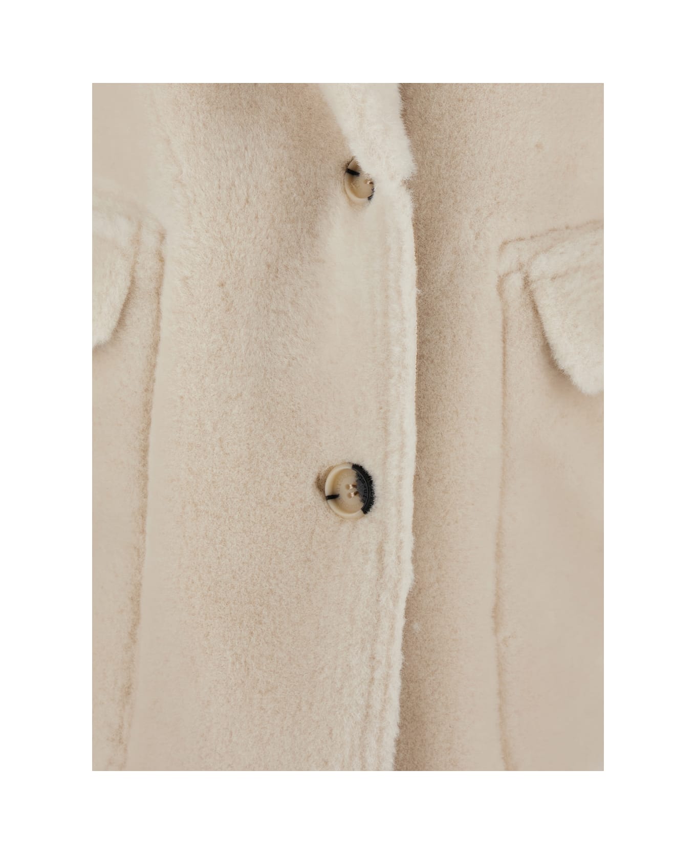 urbancode White Single-breasted Jacket With Classic Lapels In Faux Fur Woman - White