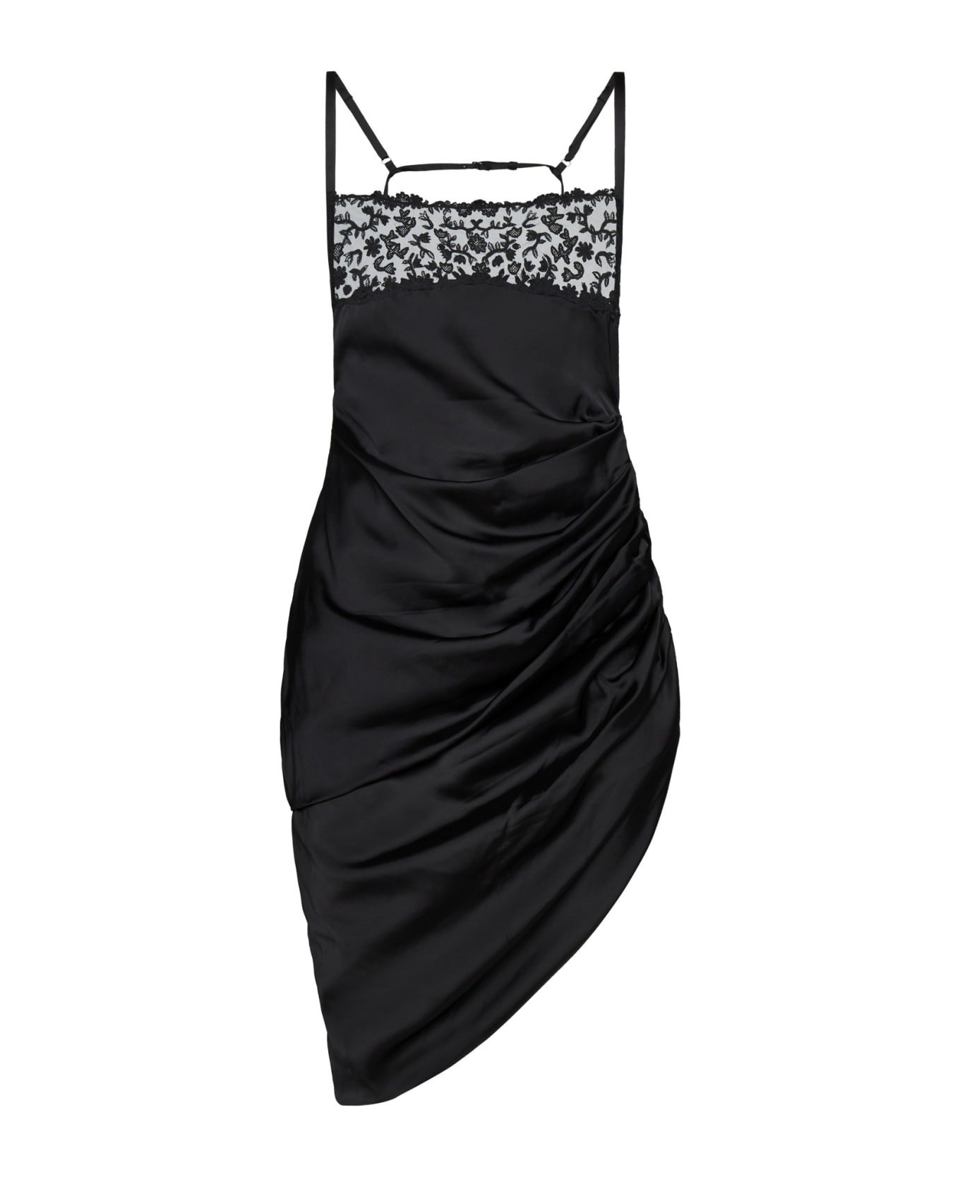 Jacquemus La Saudade Brodèe Stretch Viscose Mini Dress - Black ワンピース＆ドレス