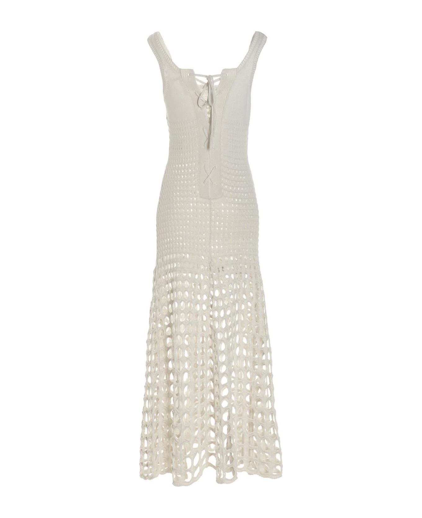 Chloé Macramé Dress - White ワンピース＆ドレス