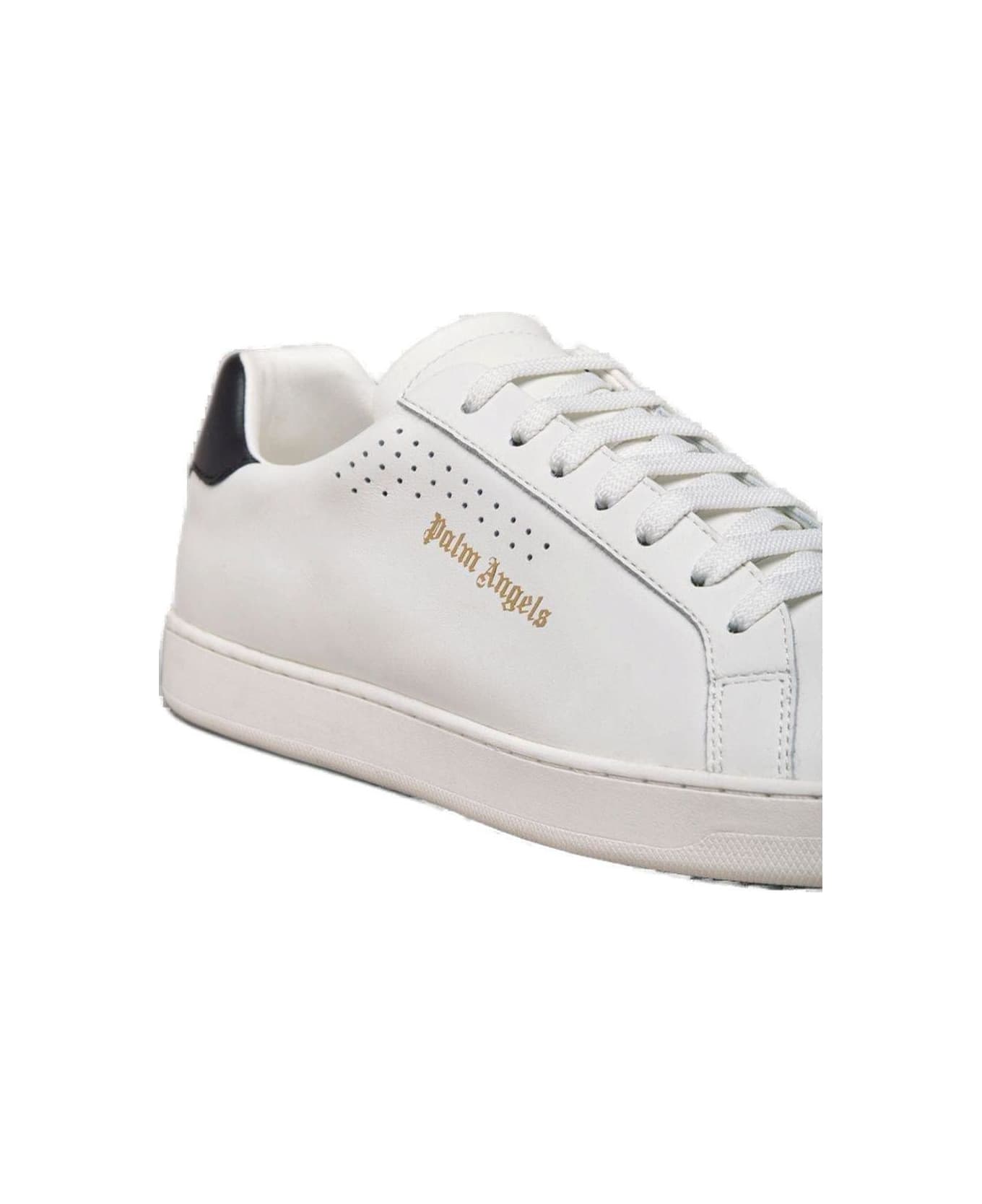 Palm Angels Leather Logo Sneakers - White スニーカー