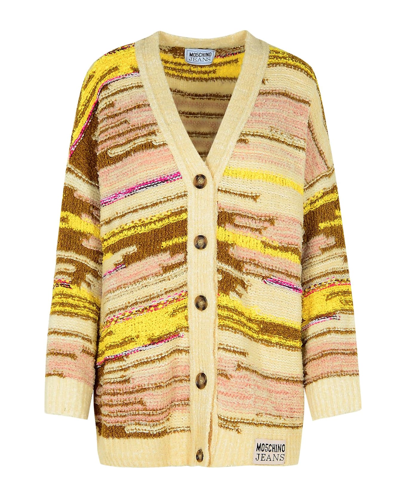 M05CH1N0 Jeans White Cotton Blend Cardigan - Ivory