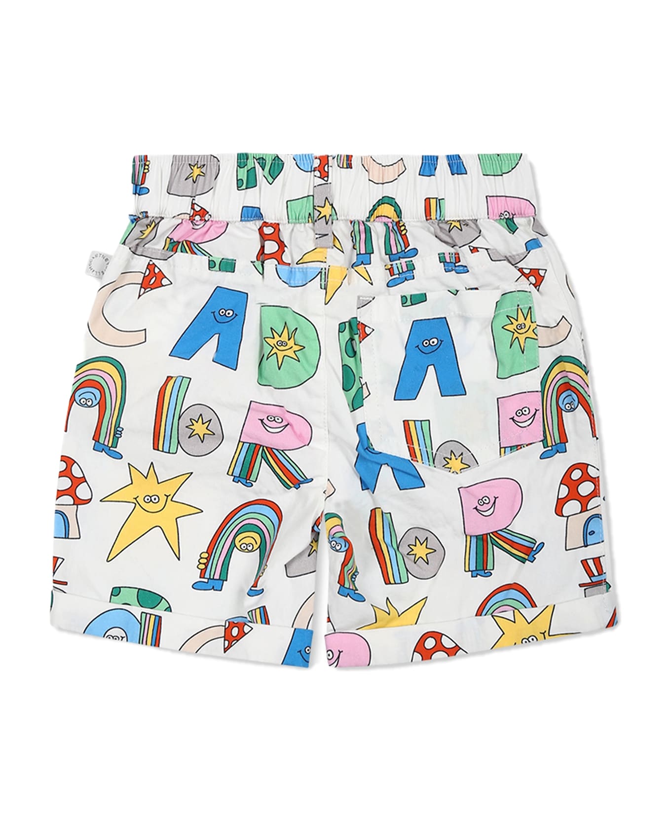 Stella McCartney Kids White Shorts For Baby Boy With Writing - White