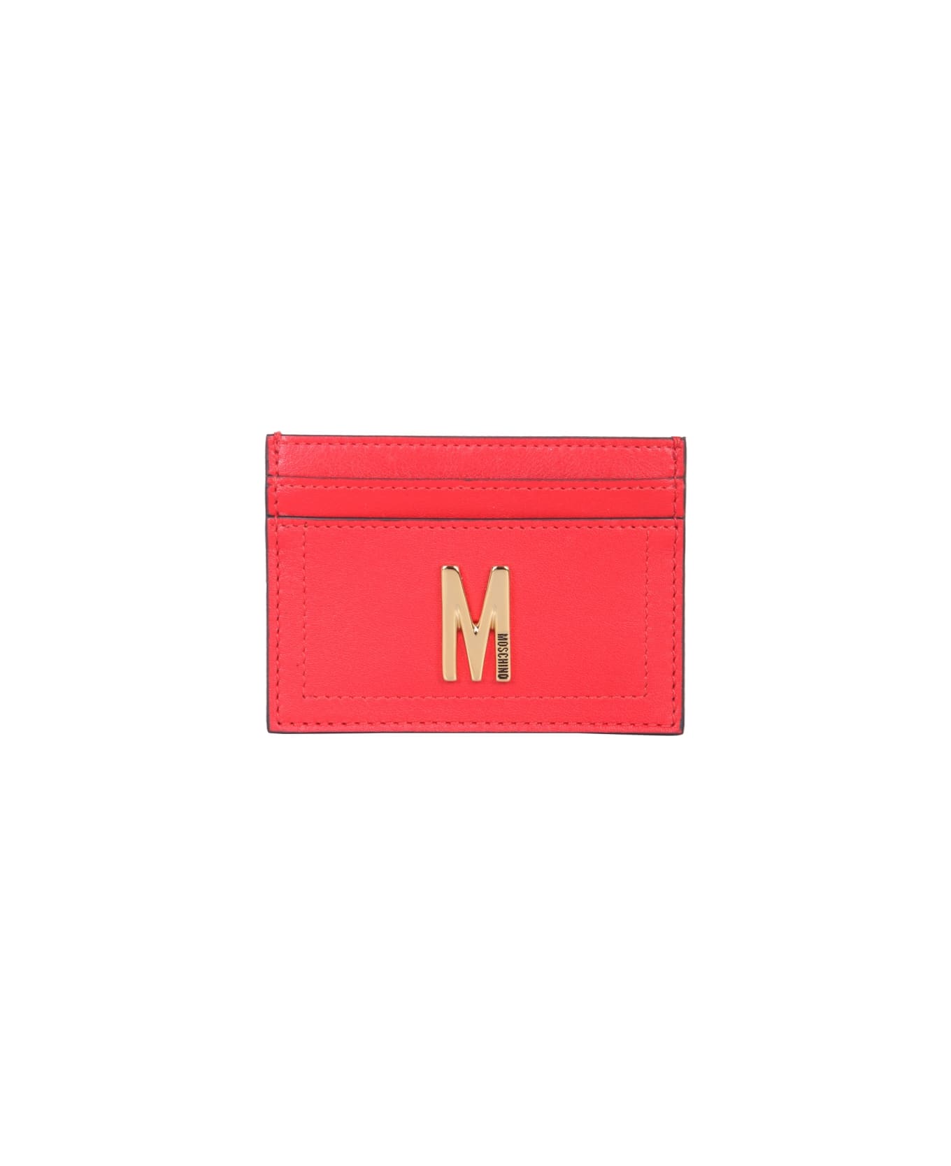 Moschino Leather Card Holder - RED