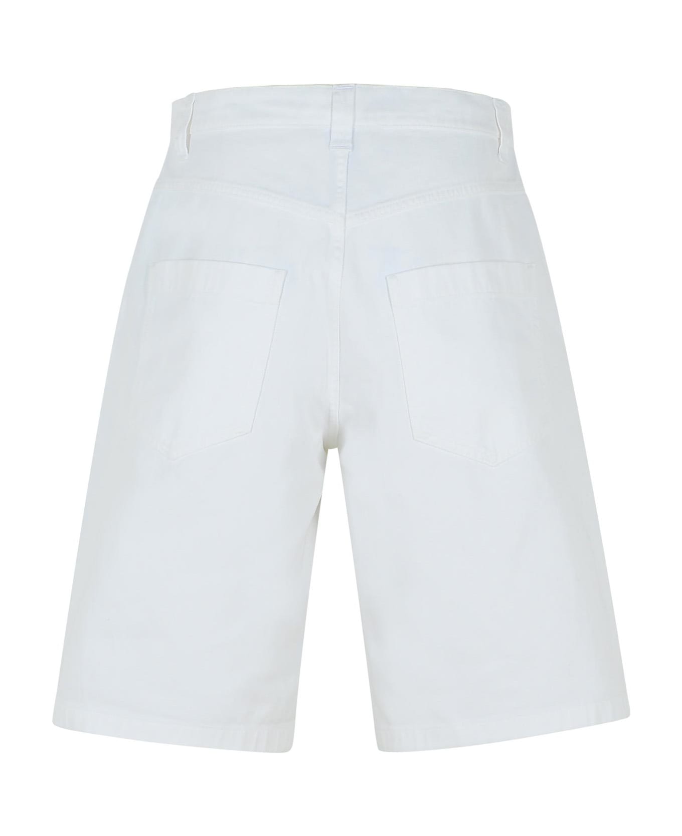 Moschino White Cotton Bermuda Shorts - White