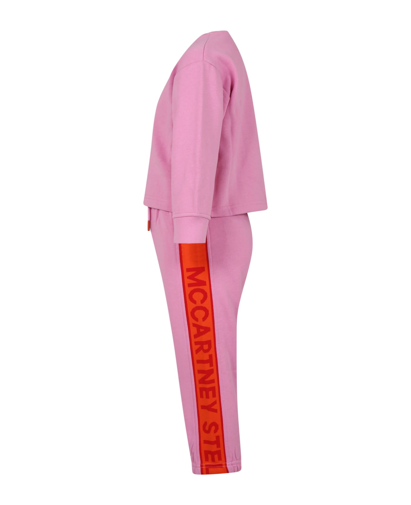 Stella McCartney Kids Pink Outfit For Girl With Logo - Pink ジャンプスーツ