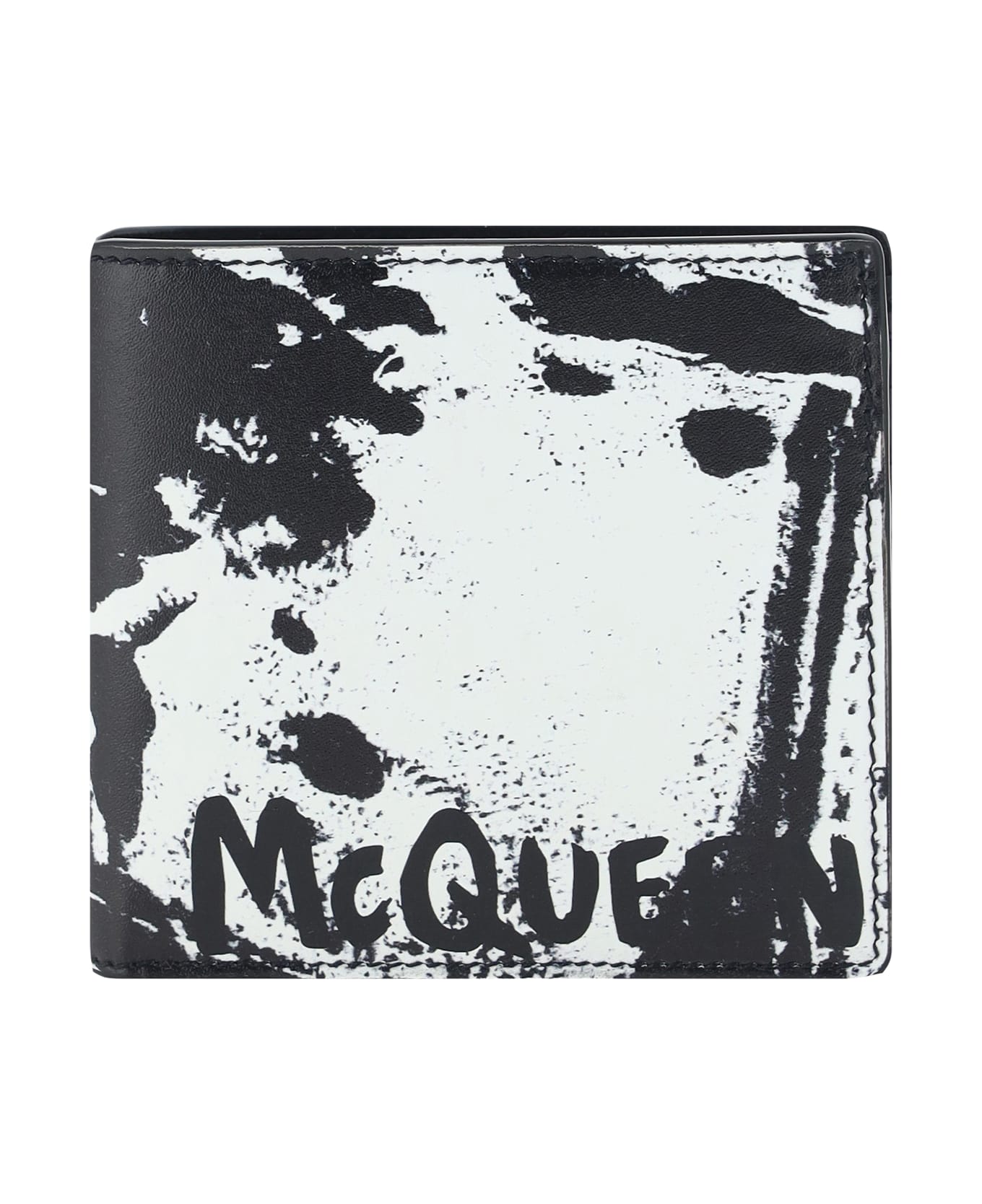 Alexander McQueen Graffiti Logo Bi-fold Wallet - Black/white