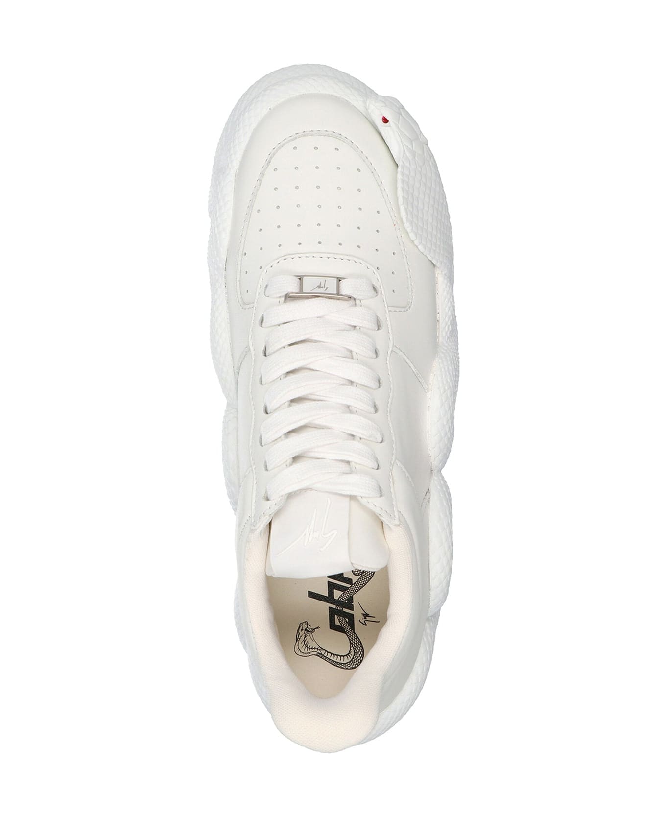 Giuseppe Zanotti Cobra Leather Sneakers - White