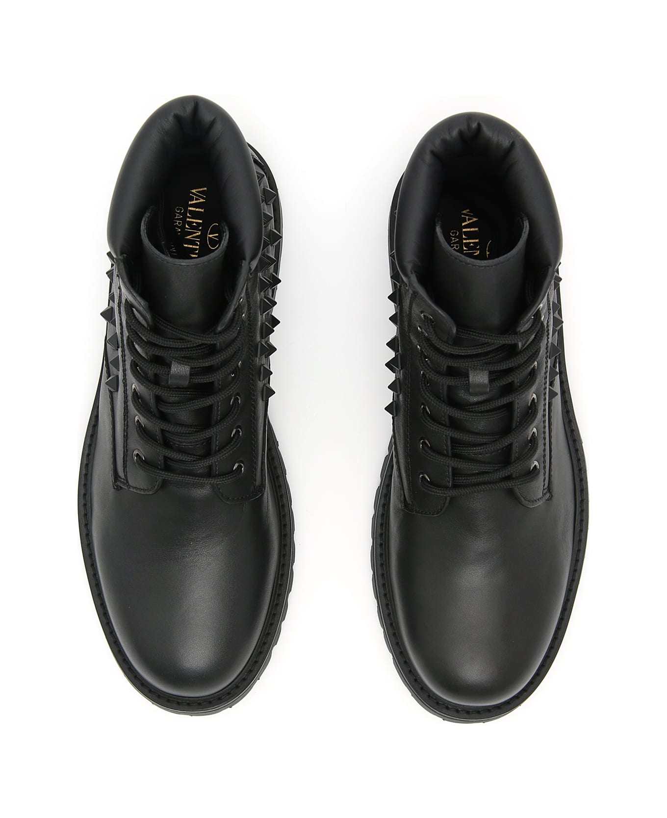 Valentino Rockstud Combat Boots - BLACK|Nero