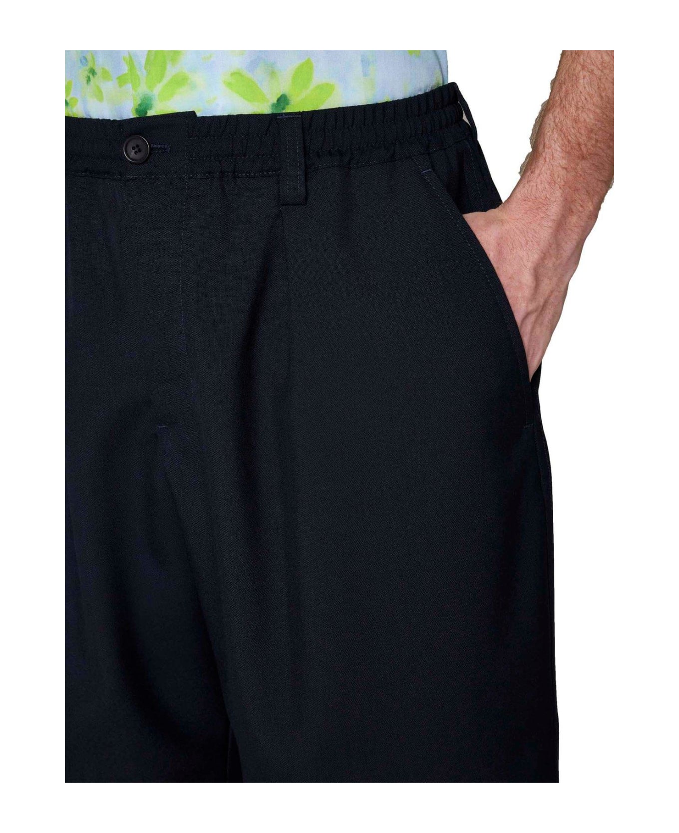 Marni Pleated Elasticated Waist Shorts - Blublack ショートパンツ